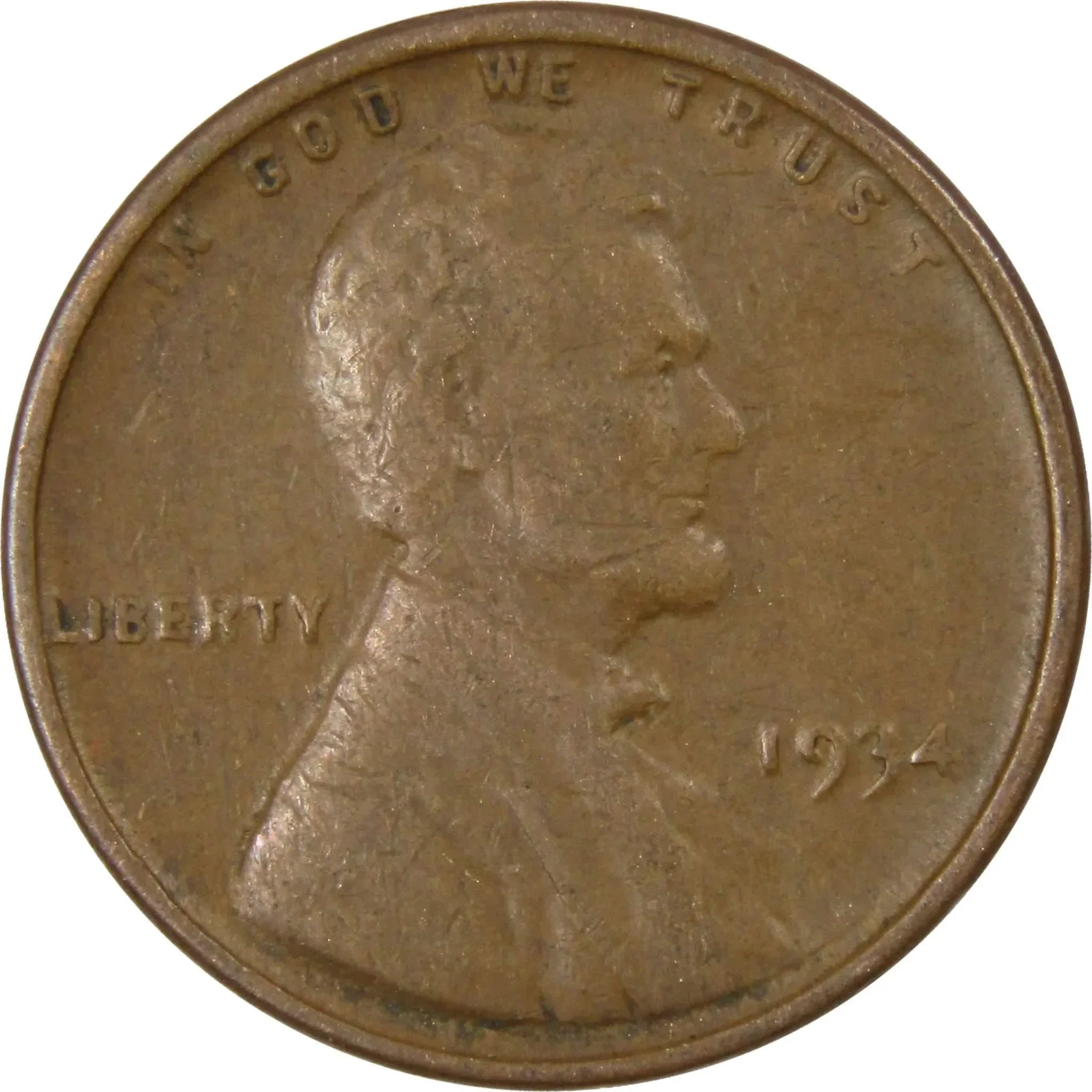 1934 Lincoln Wheat Cent AG About Good Bronze Penny 1c Coin Collectible