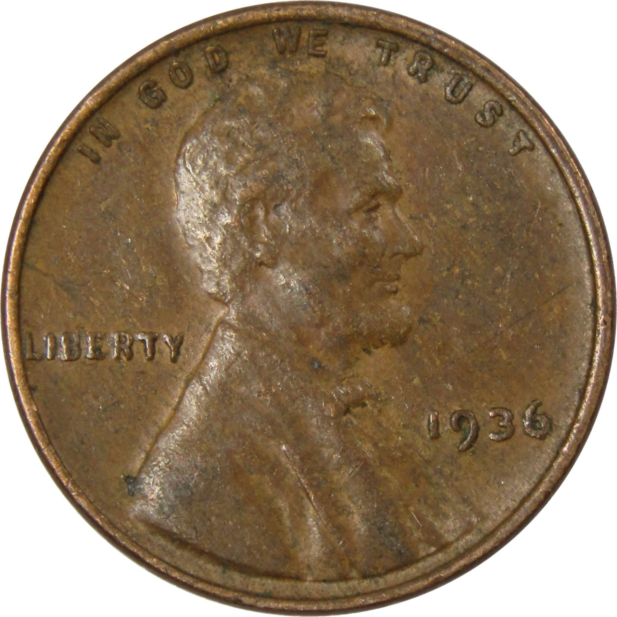 1936 Lincoln Wheat Cent AG About Good Bronze Penny 1c Coin Collectible