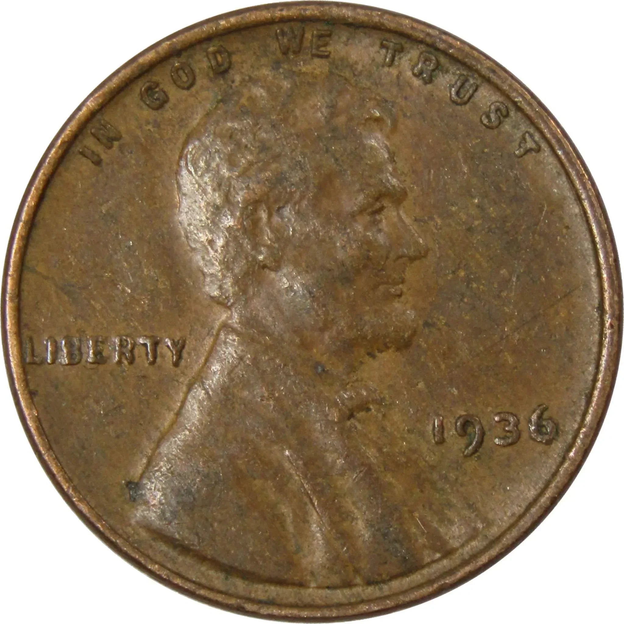 1936 Lincoln Wheat Cent AG About Good Bronze Penny 1c Coin Collectible