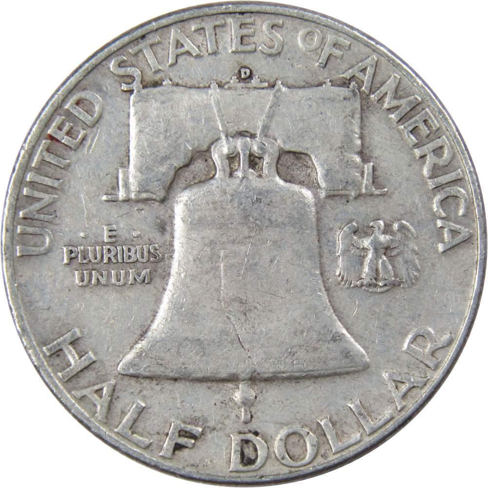 1952 D Franklin Half Dollar VF Very Fine 90% Silver 50c US Coin Collectible