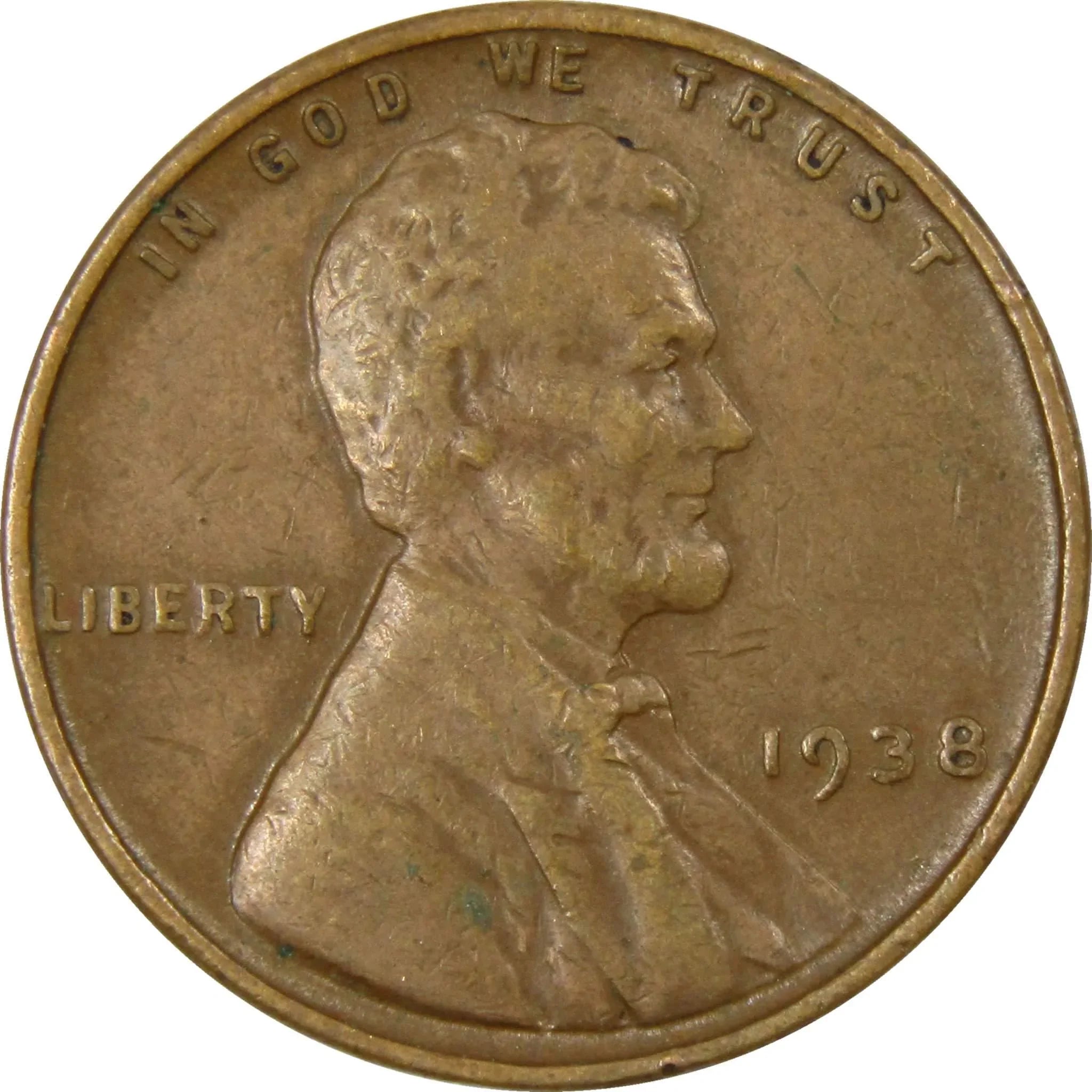 1938 Lincoln Wheat Cent AG About Good Bronze Penny 1c Coin Collectible