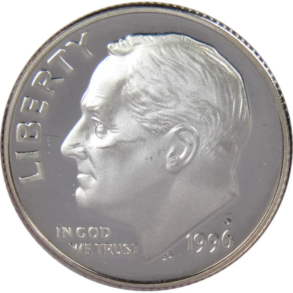 1996 S Roosevelt Dime Choice Proof 90% Silver 10c US Coin Collectible
