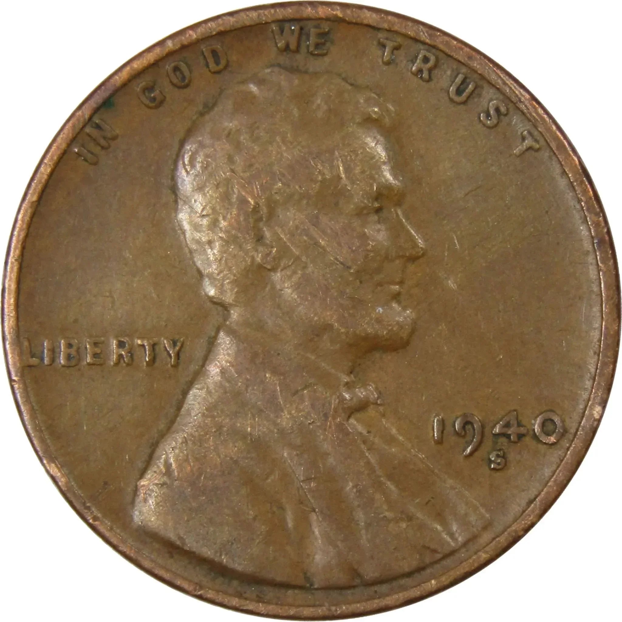 1940 S Lincoln Wheat Cent AG About Good Bronze Penny 1c Coin Collectible