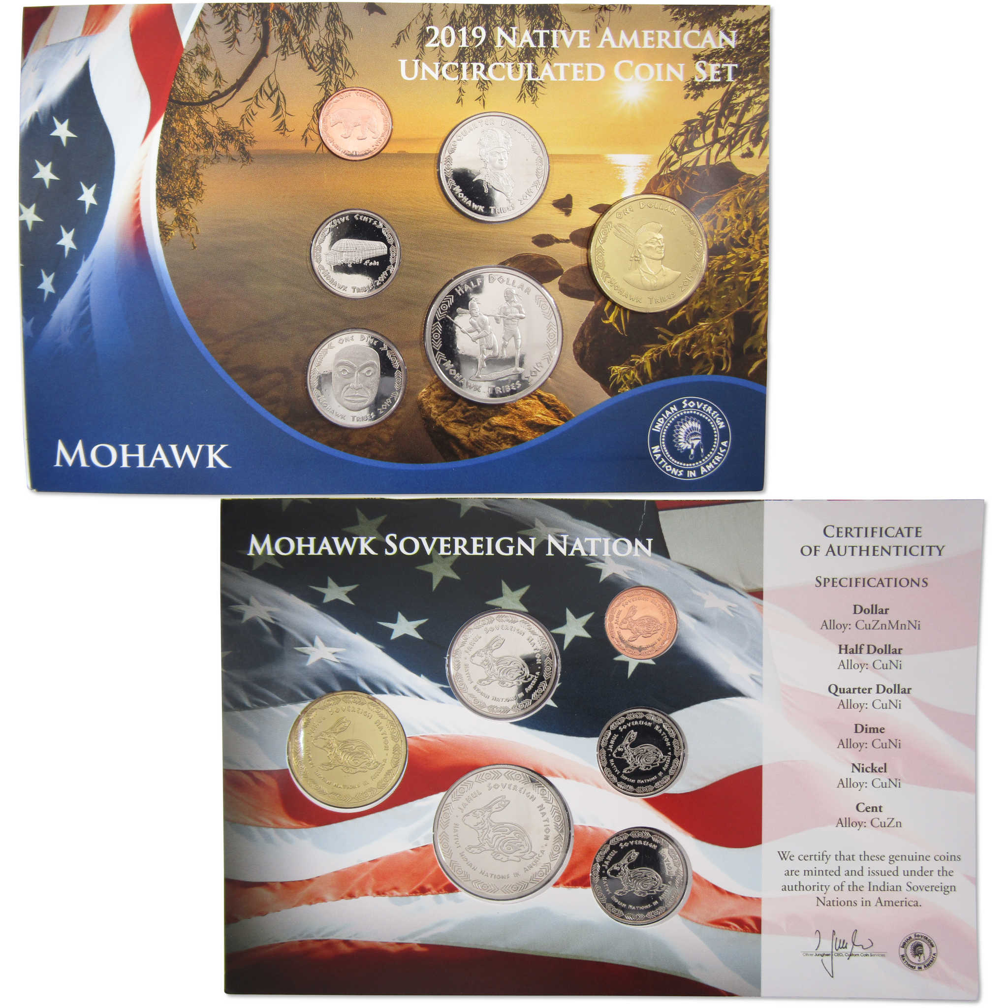 2019 Jamul Native American Mohawk Sovereign Nation Uncirculated Coin Set