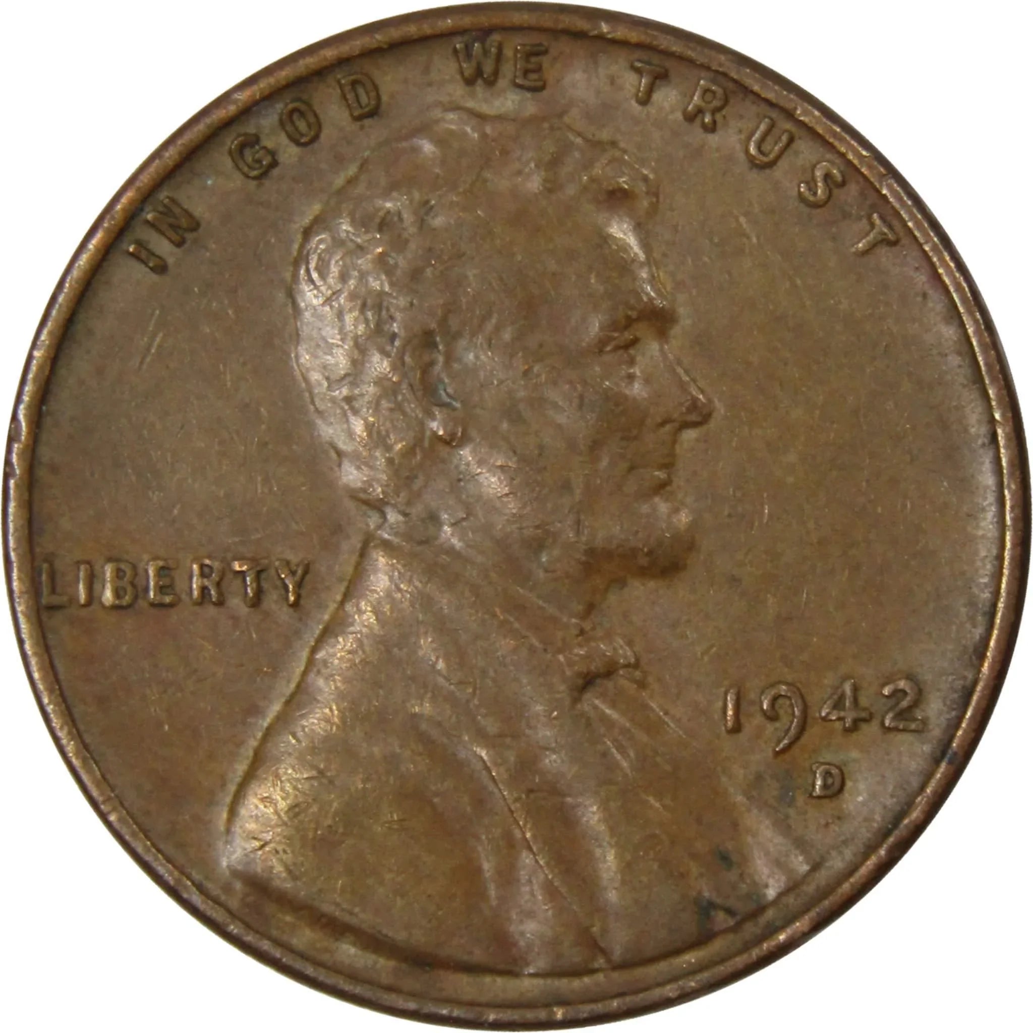 1942 D Lincoln Wheat Cent AG About Good Bronze Penny 1c Coin Collectible