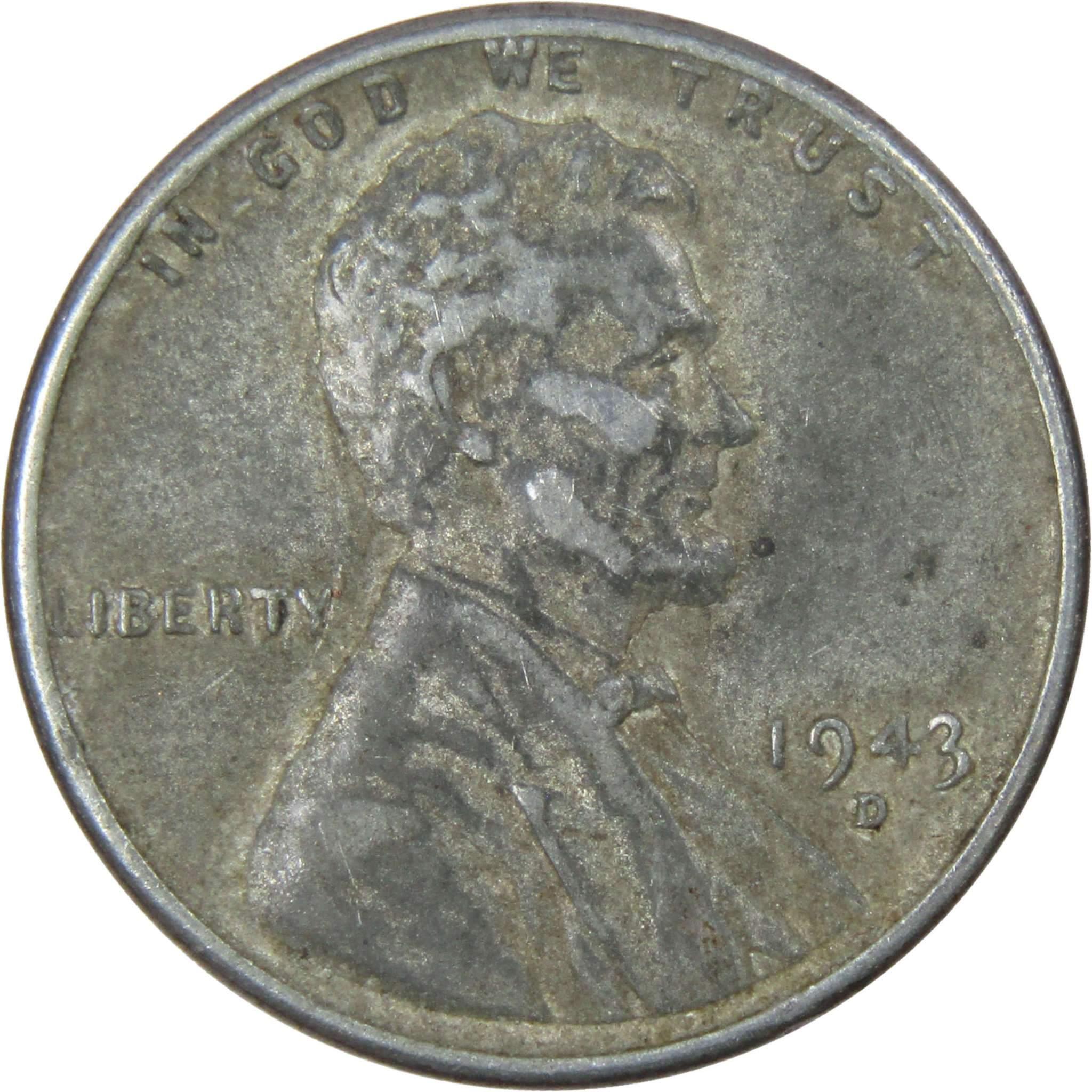 1943 D Lincoln Wheat Cent AG About Good Steel Penny 1c Coin Collectible