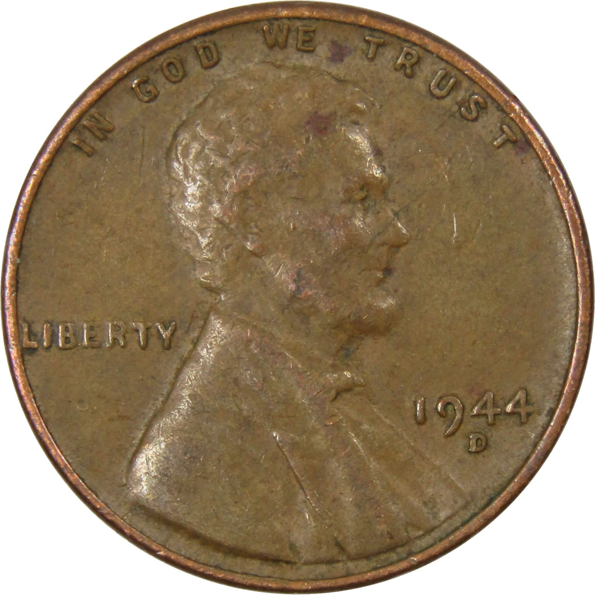 1944 D Lincoln Wheat Cent AG About Good Bronze Penny 1c Coin Collectible