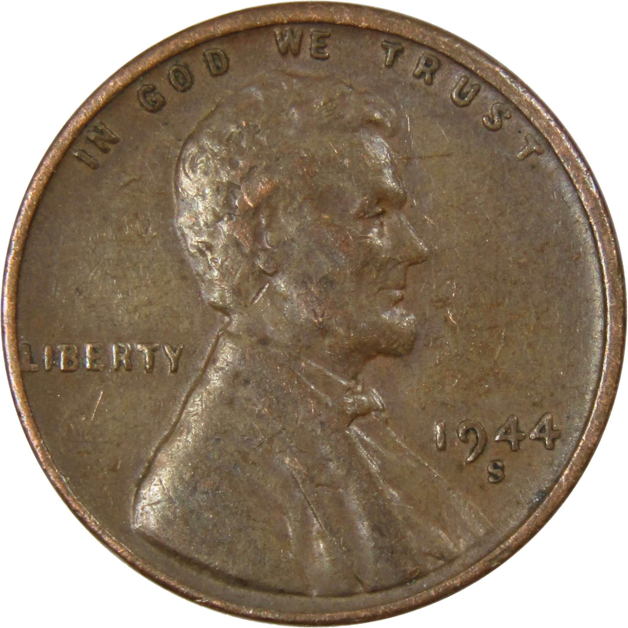 1944 S Lincoln Wheat Cent AG About Good Bronze Penny 1c Coin Collectible