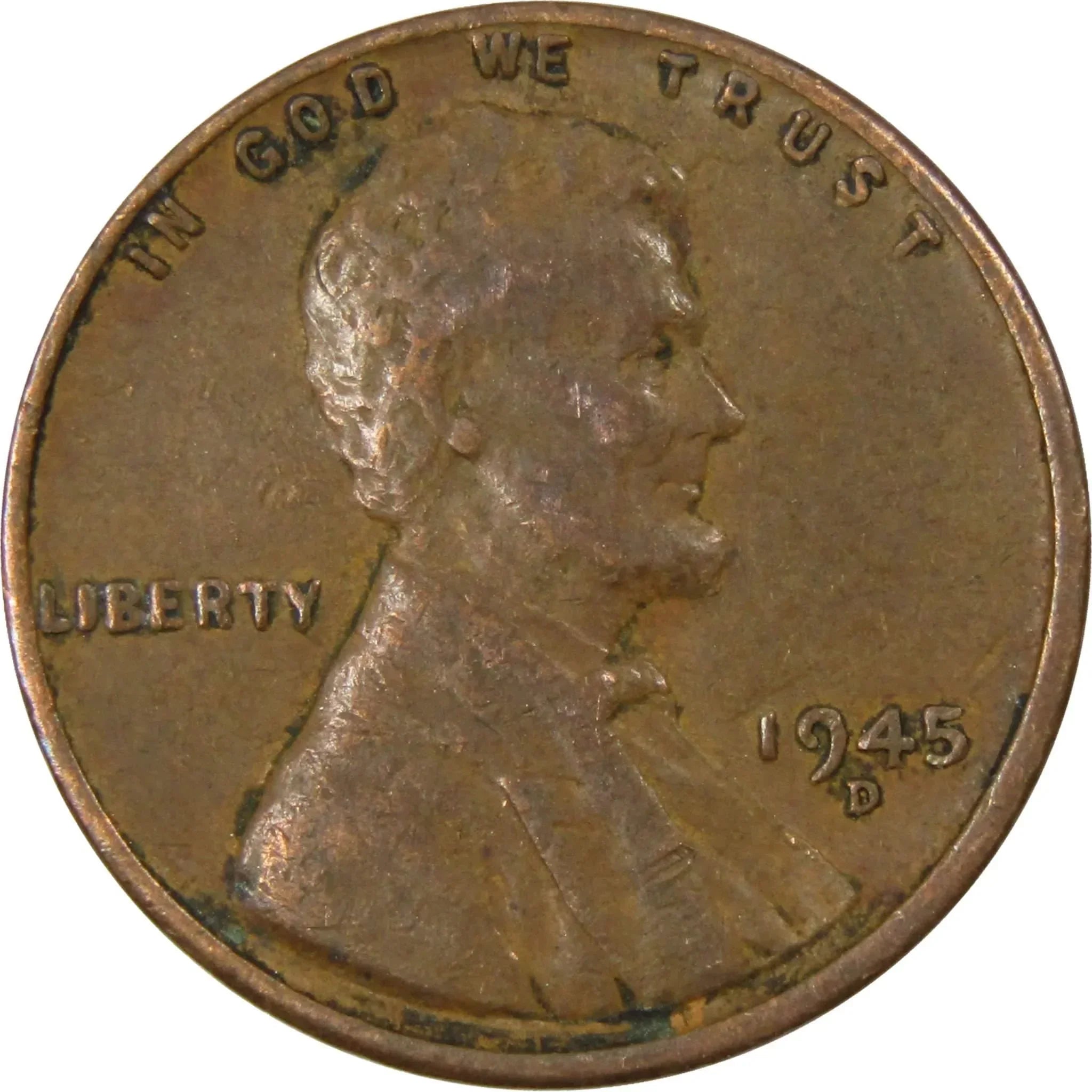 1945 D Lincoln Wheat Cent AG About Good Bronze Penny 1c Coin Collectible