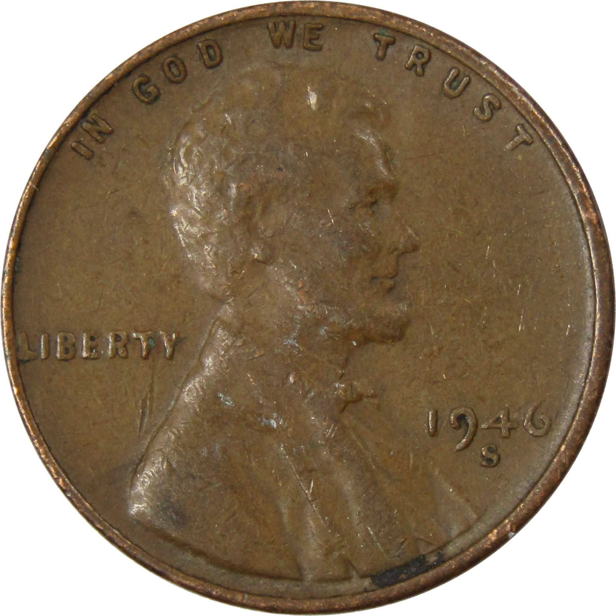 1946 S Lincoln Wheat Cent AG About Good Bronze Penny 1c Coin Collectible