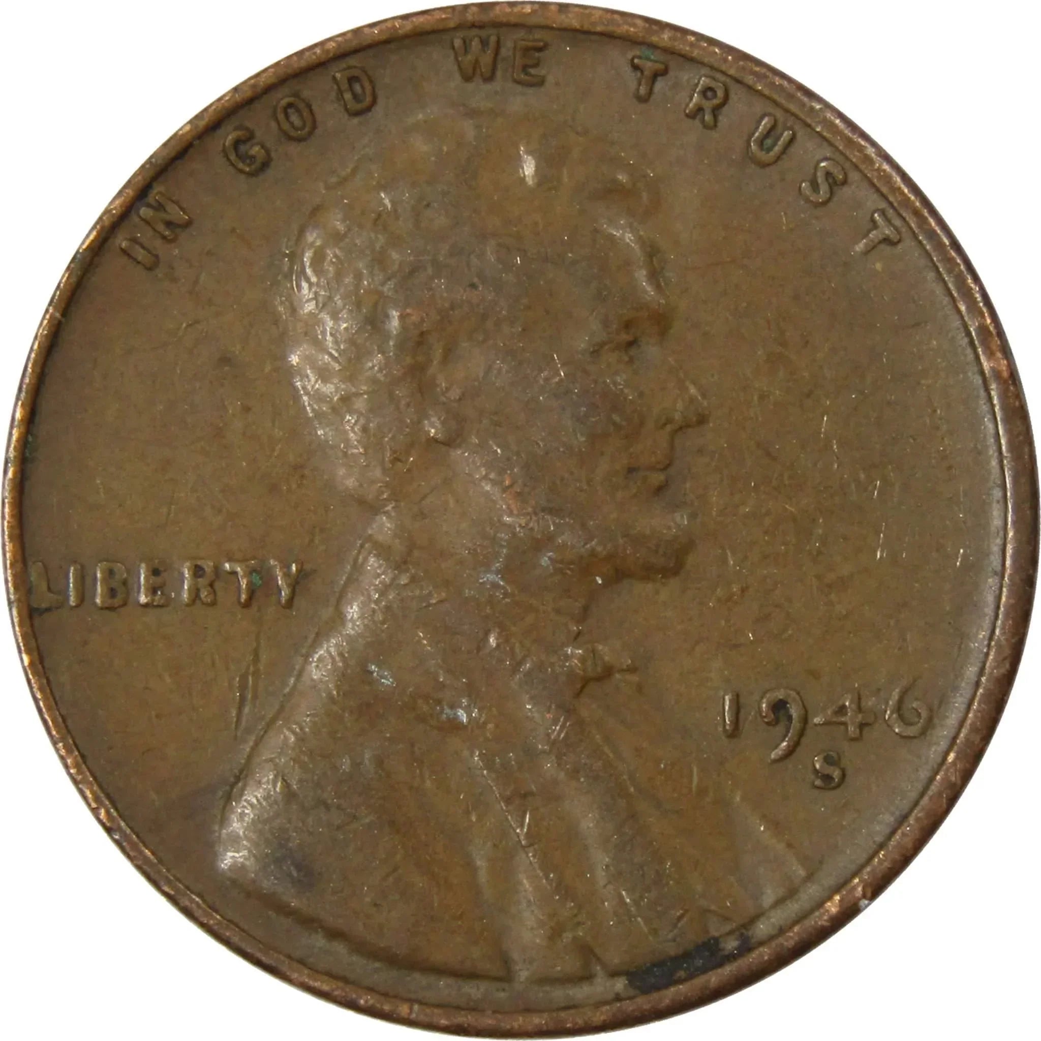 1946 S Lincoln Wheat Cent AG About Good Bronze Penny 1c Coin Collectible