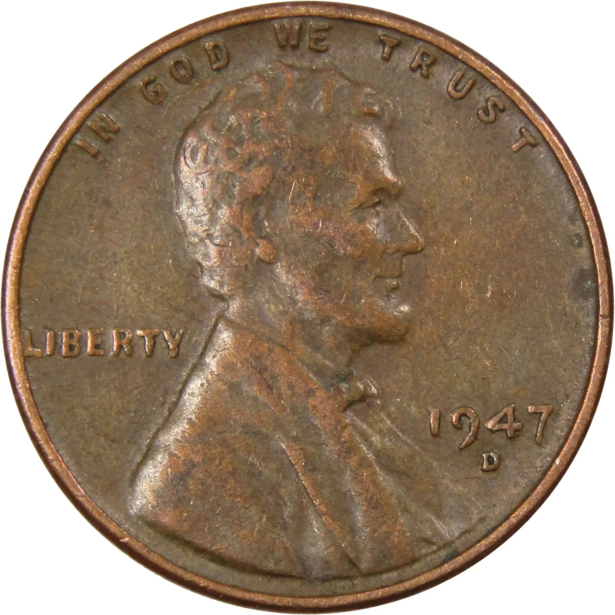 1947 D Lincoln Wheat Cent AG About Good Bronze Penny 1c Coin Collectible