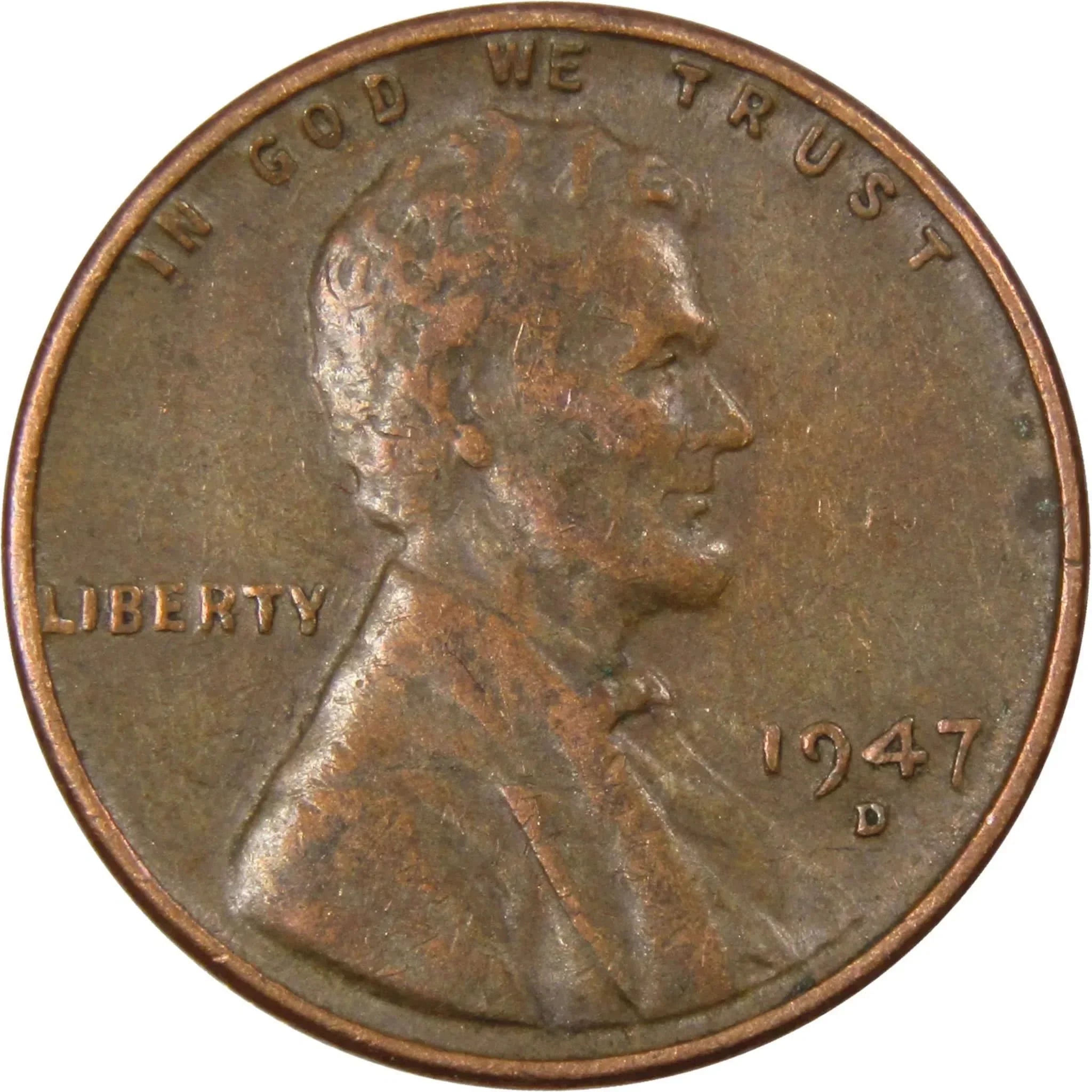 1947 D Lincoln Wheat Cent AG About Good Bronze Penny 1c Coin Collectible