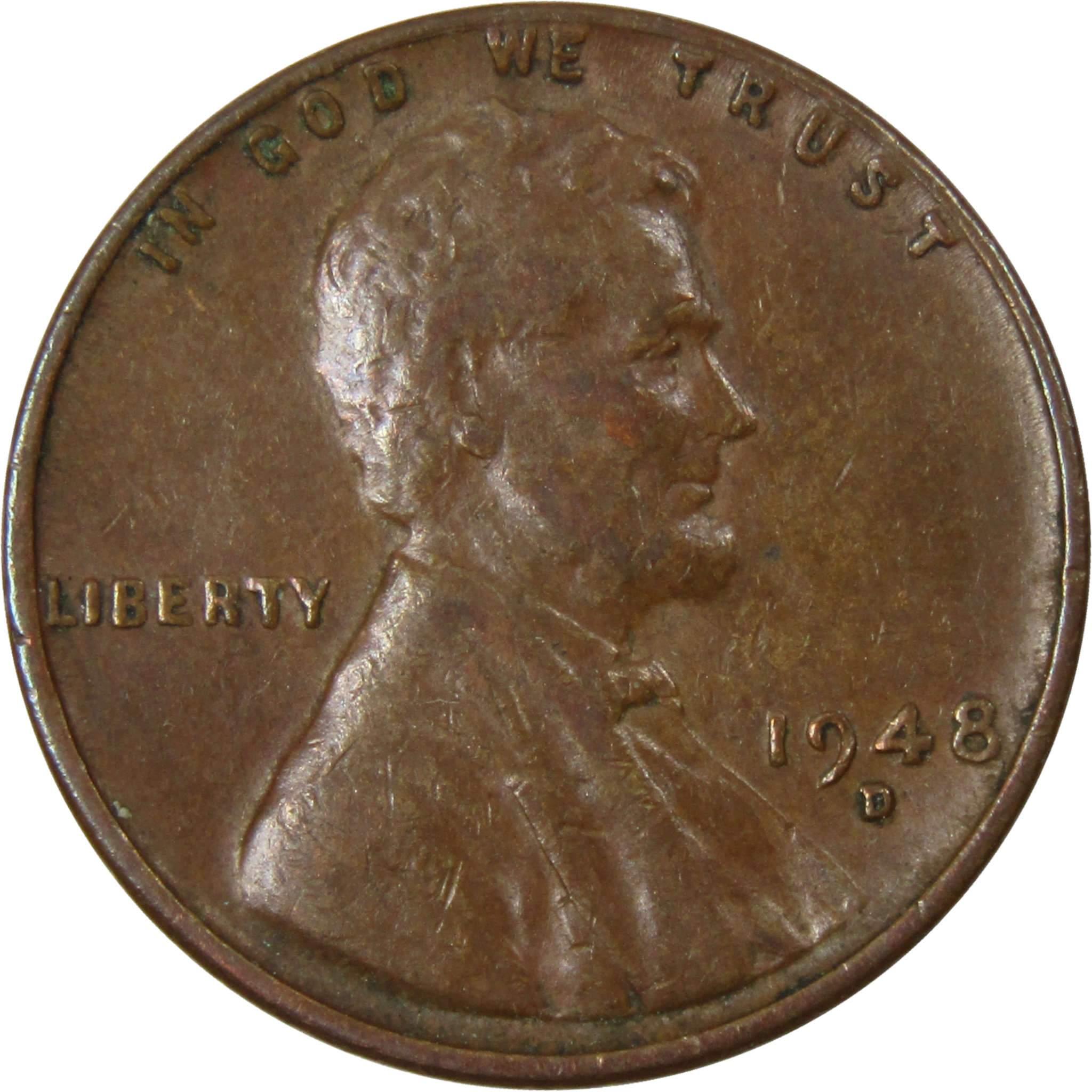 1948 D Lincoln Wheat Cent AG About Good Bronze Penny 1c Coin Collectible