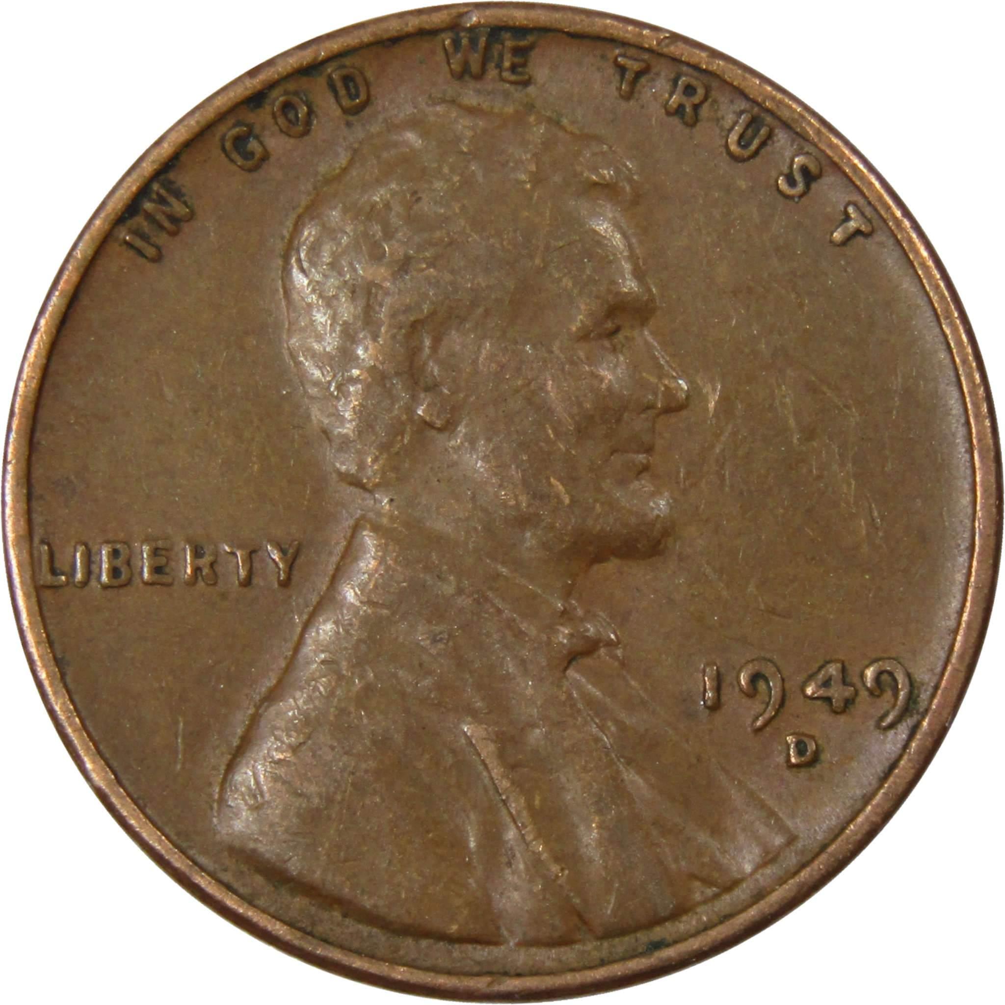 1949 D Lincoln Wheat Cent AG About Good Bronze Penny 1c Coin Collectible