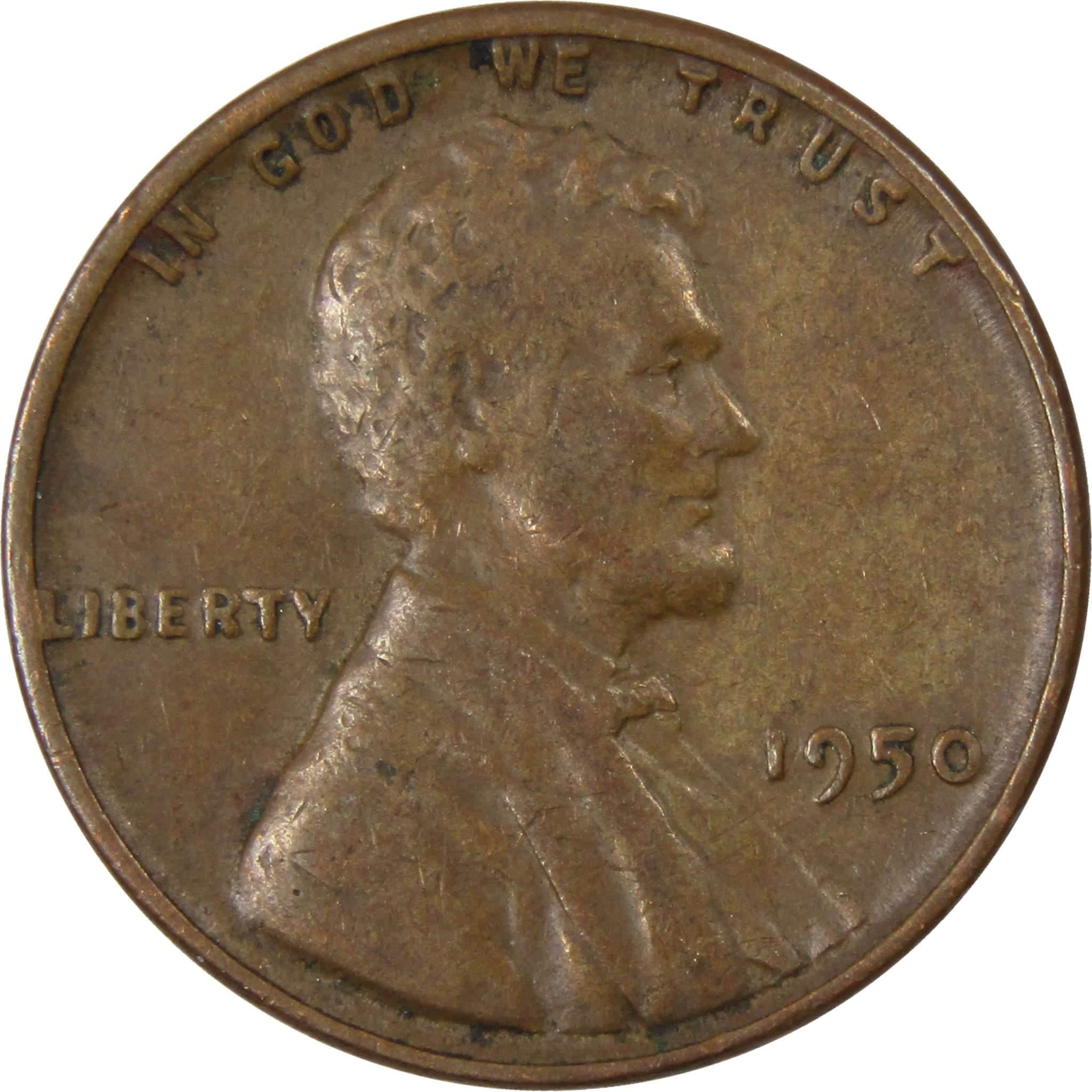 1950 Lincoln Wheat Cent AG About Good Bronze Penny 1c Coin Collectible