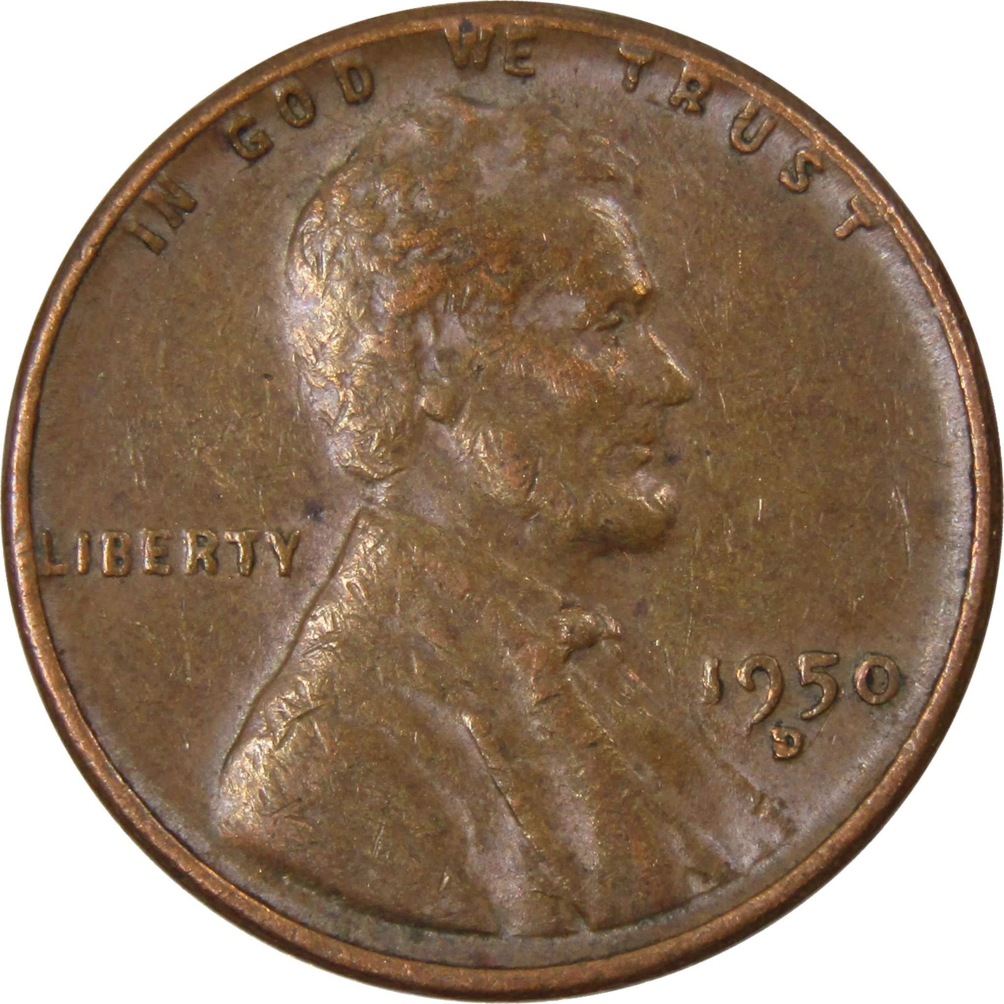 1950 D Lincoln Wheat Cent AG About Good Bronze Penny 1c Coin Collectible