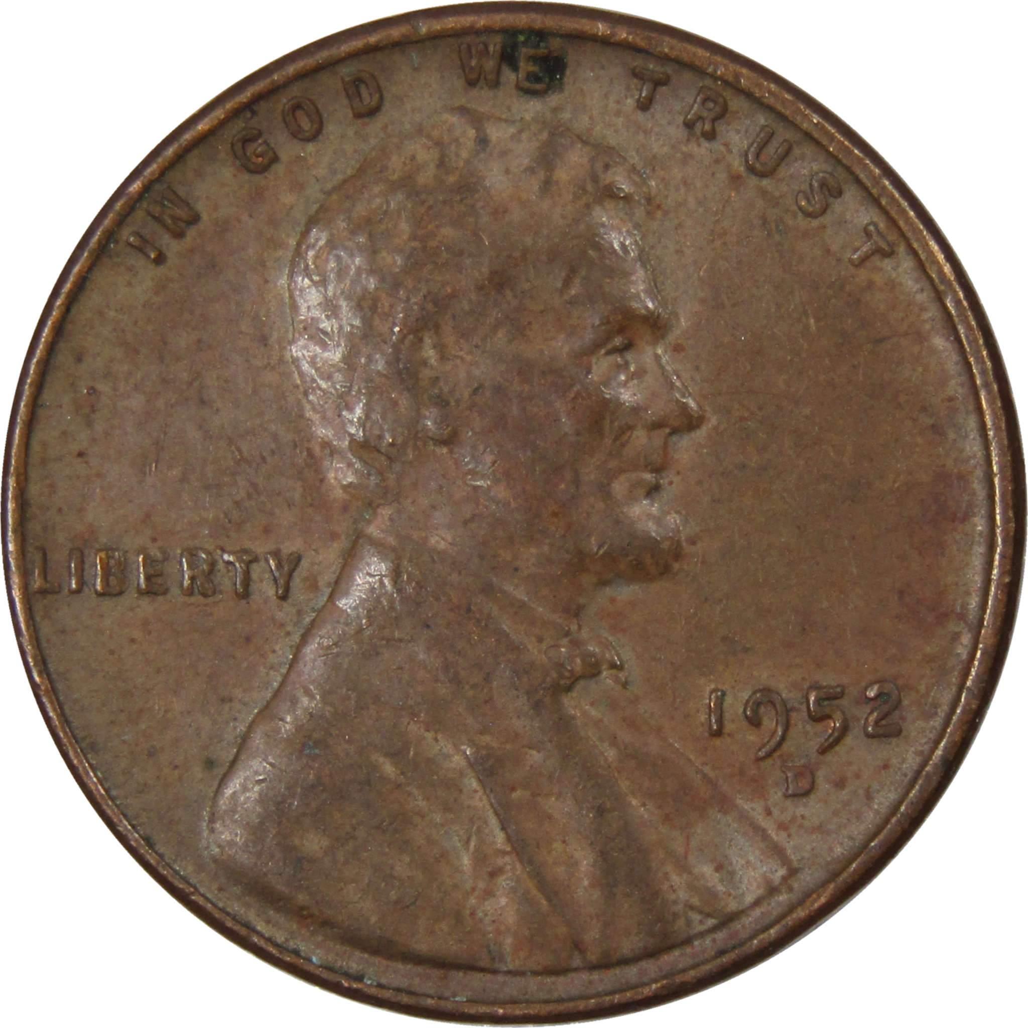 1952 D Lincoln Wheat Cent AG About Good Bronze Penny 1c Coin Collectible