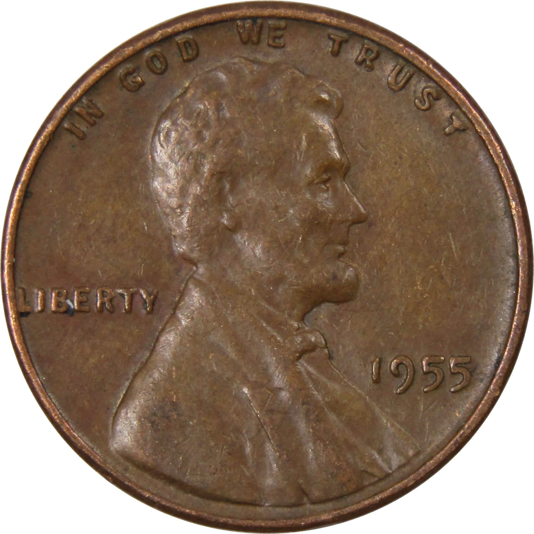 1955 Lincoln Wheat Cent AG About Good Bronze Penny 1c Coin Collectible