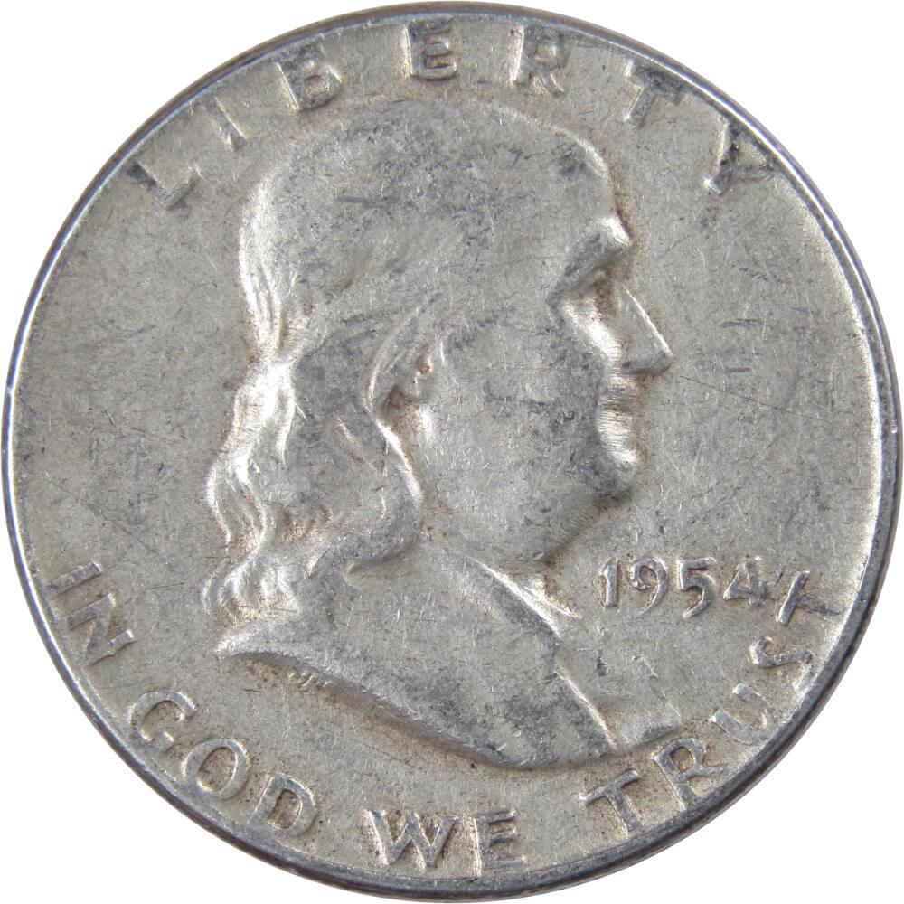 1954 Franklin Half Dollar VG Very Good 90% Silver 50c US Coin Collectible