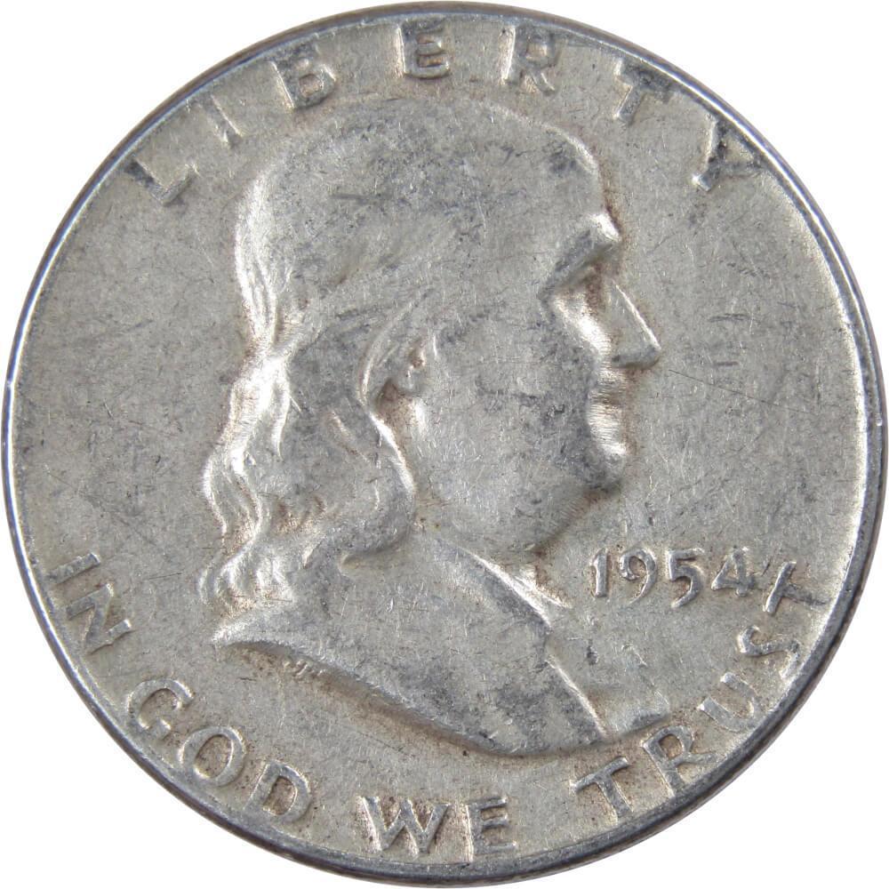 1954 Franklin Half Dollar VG Very Good 90% Silver 50c US Coin Collectible