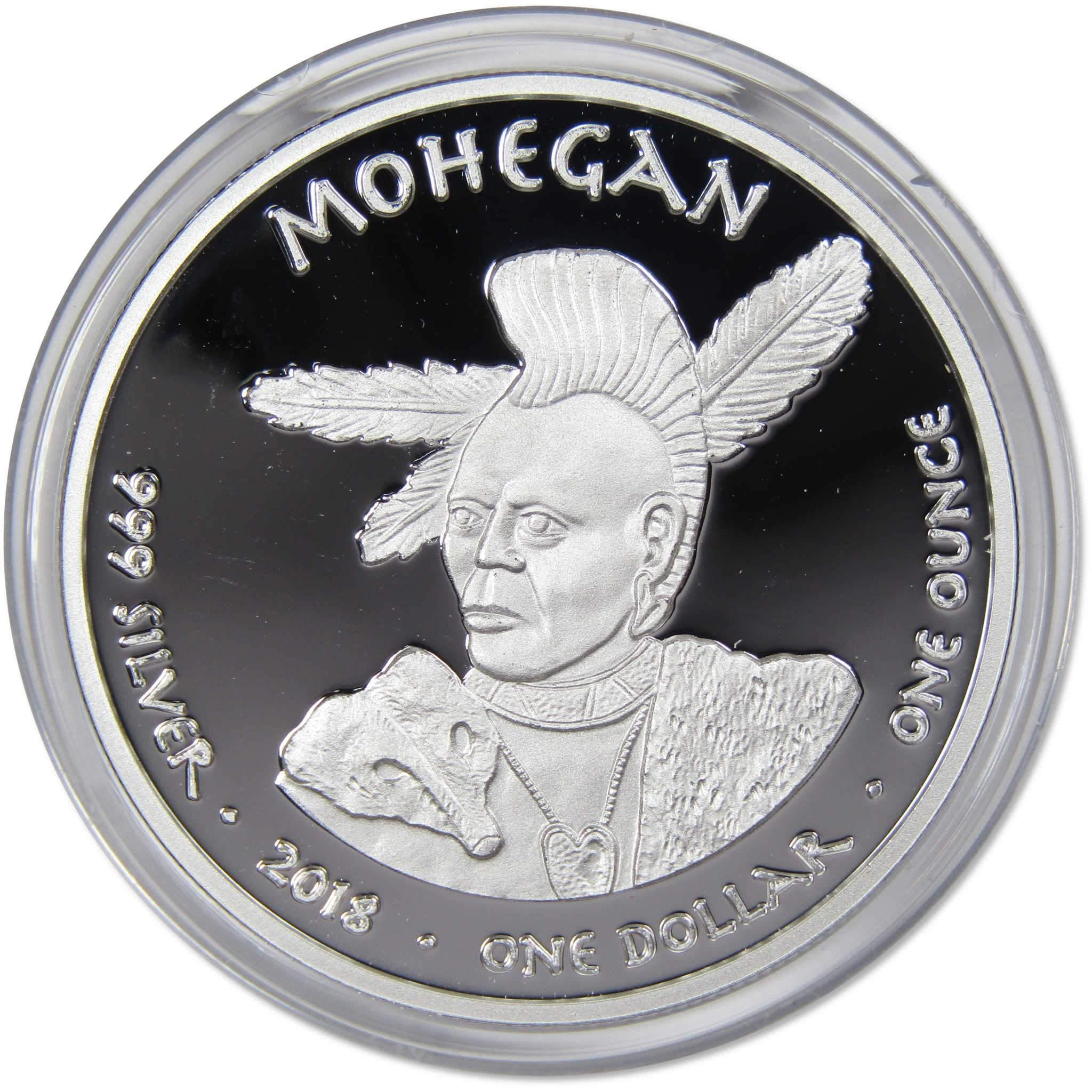 2018 Native American Jamul Mohegan Sperm Whale 1 oz .999 Fine Silver $1 Proof