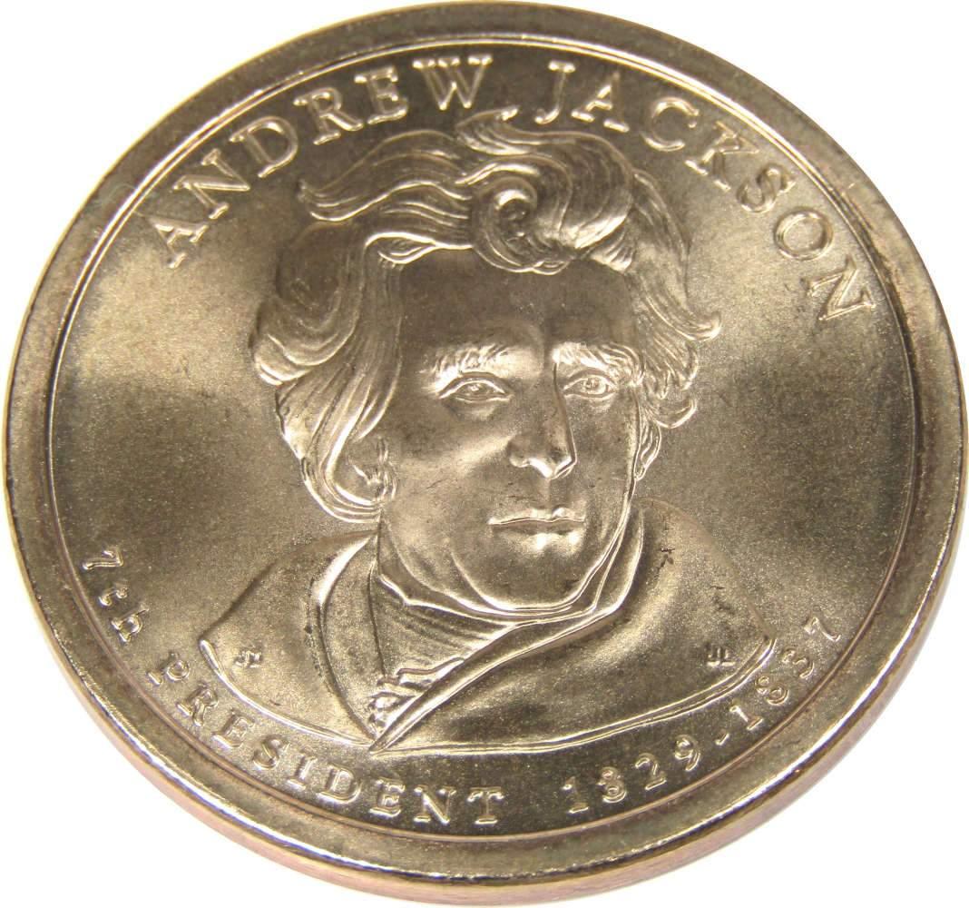 2008 Andrew Jackson Presidential Dollar 1 Missing Edge Lettering