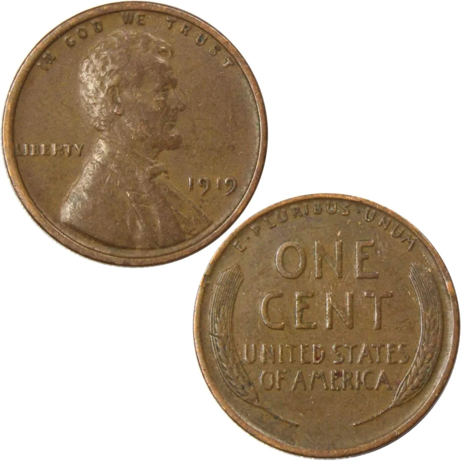 1919 Lincoln Wheat Cent XF EF Extremely Fine Bronze Penny 1c Coin Collectible