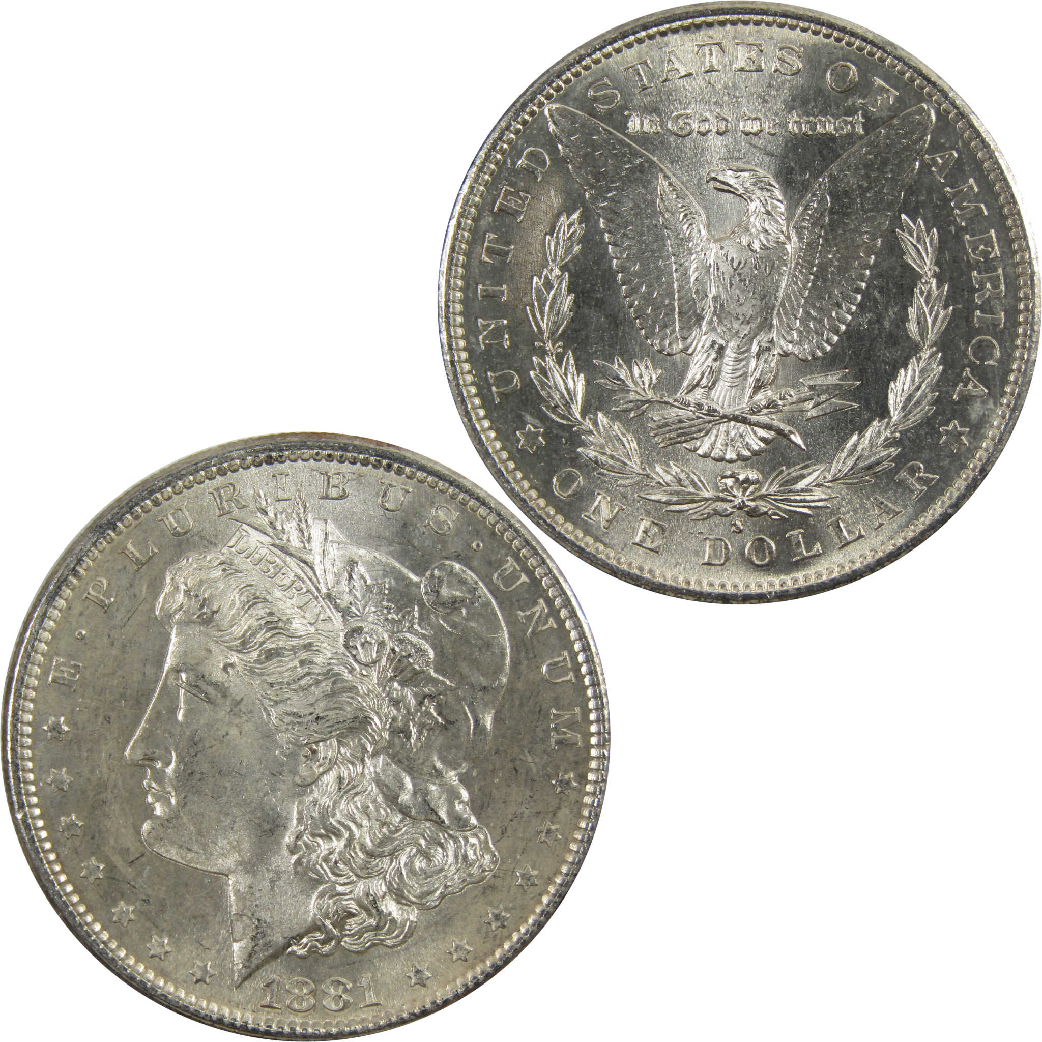 1881 S Morgan Dollar BU Uncirculated 90% Silver $1 Coin SKU:I5307 - Morgan coin - Morgan silver dollar - Morgan silver dollar for sale - Profile Coins & Collectibles