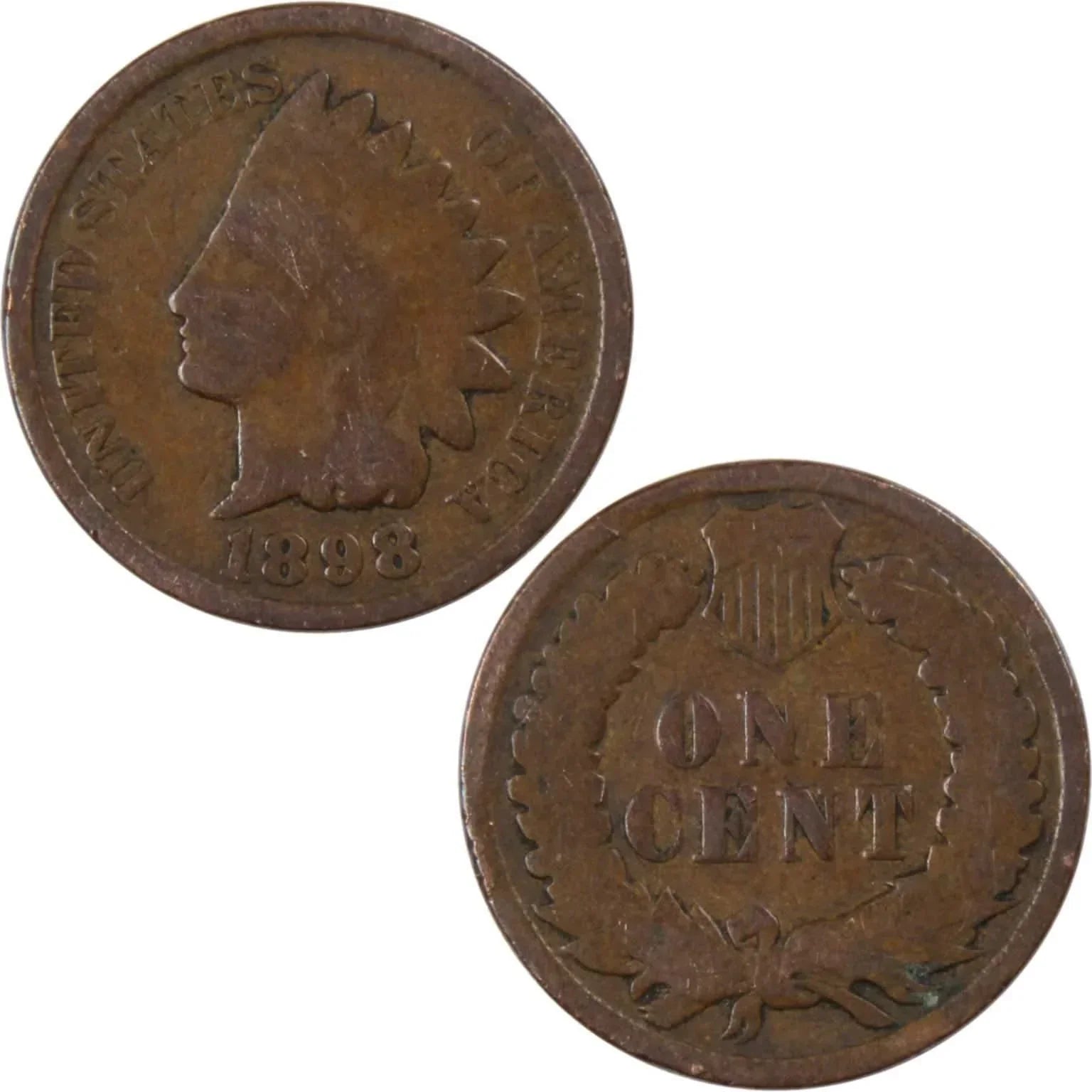1898 Indian Head Cent G Good Bronze Penny 1c Coin Collectible