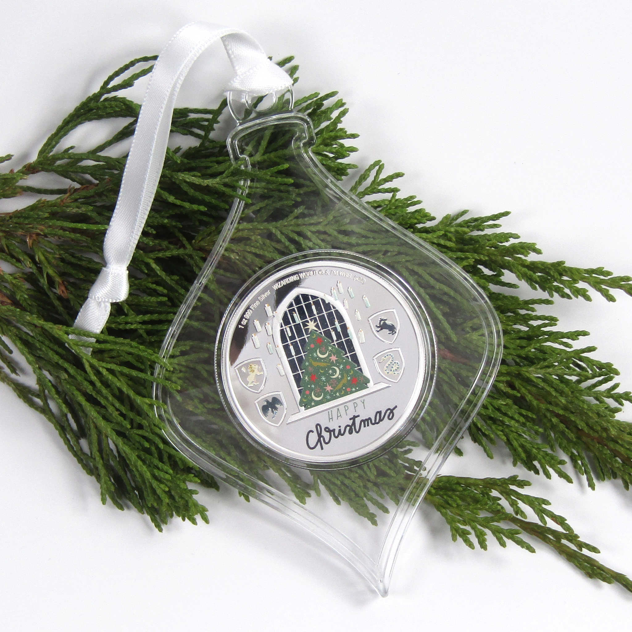 HARRY POTTER Season's Greetings Silver Coin Ornament 2022 SKU:OPC79