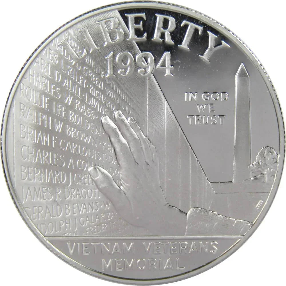 Vietnam Veterans Commemorative 1994 P 90% Silver Dollar Proof $1 Coin