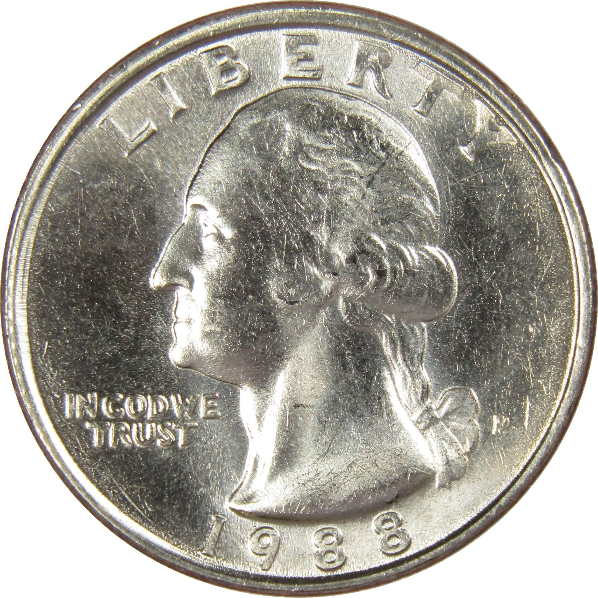 1988 P Washington Quarter BU Uncirculated Mint State 25c US Coin Collectible