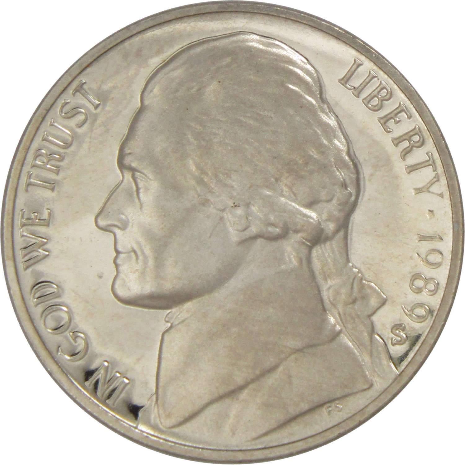 1989 S Jefferson Nickel 5 Cent Piece Choice Proof 5c US Coin Collectible