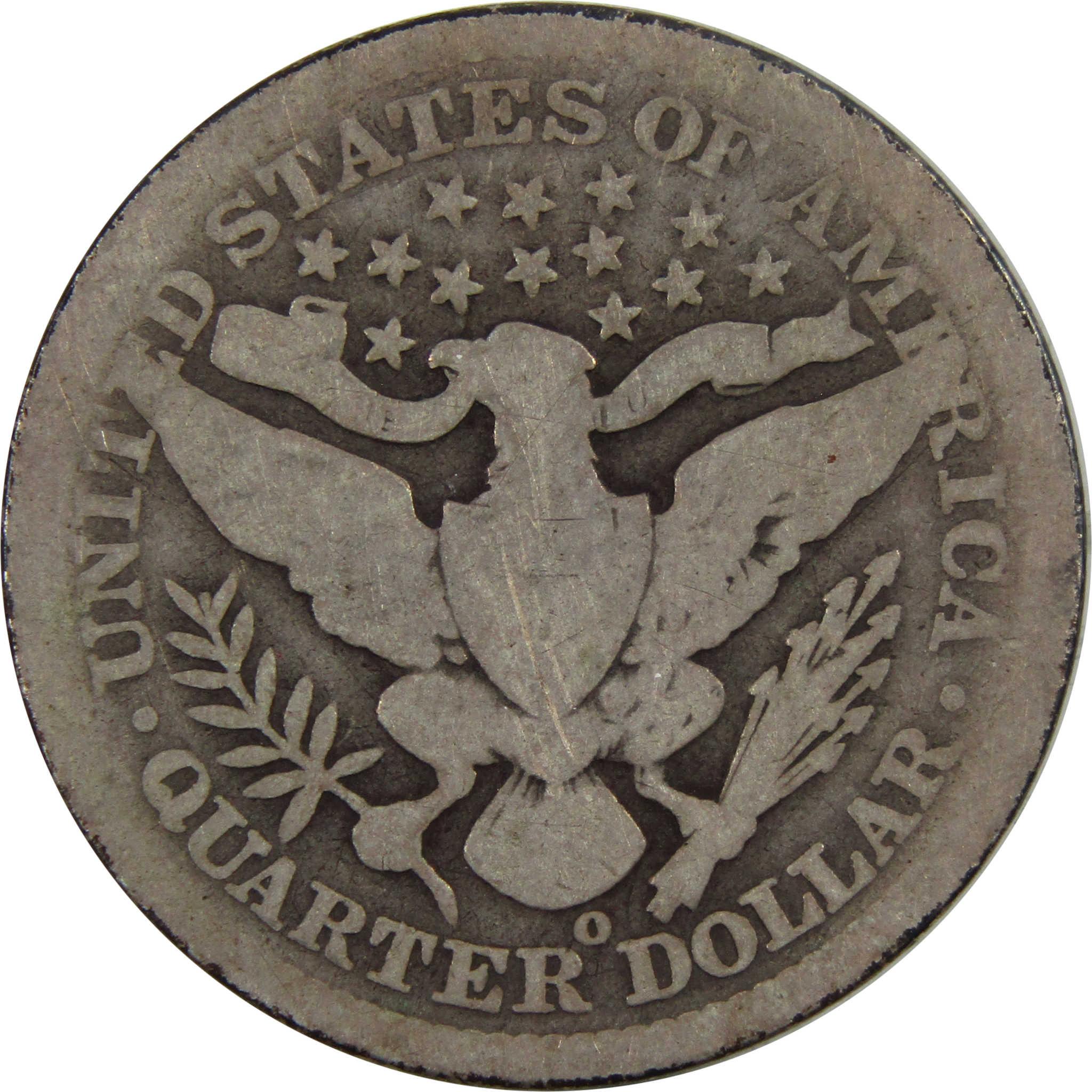 1896 O Barber Quarter AG About Good 90% Silver 25c Coin SKU:I4945