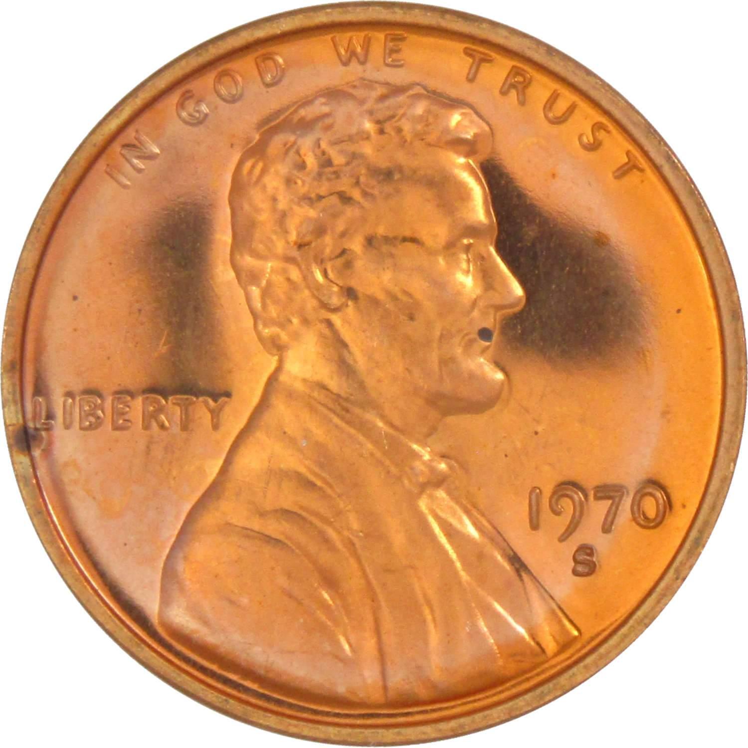 1970 S Large Date Lincoln Memorial Cent Choice Proof Penny 1c Coin Collectible