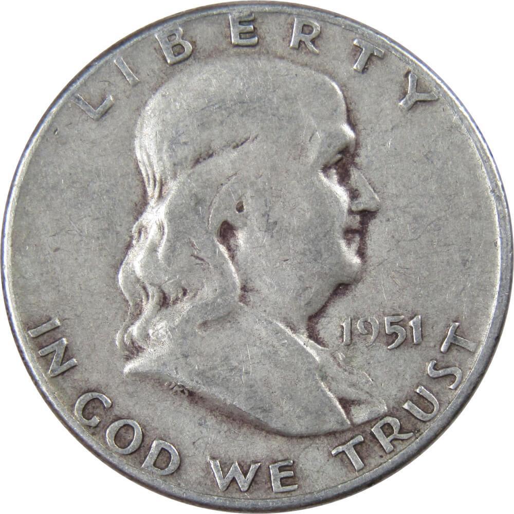 1951 Franklin Half Dollar G Good 90% Silver 50c US Coin Collectible
