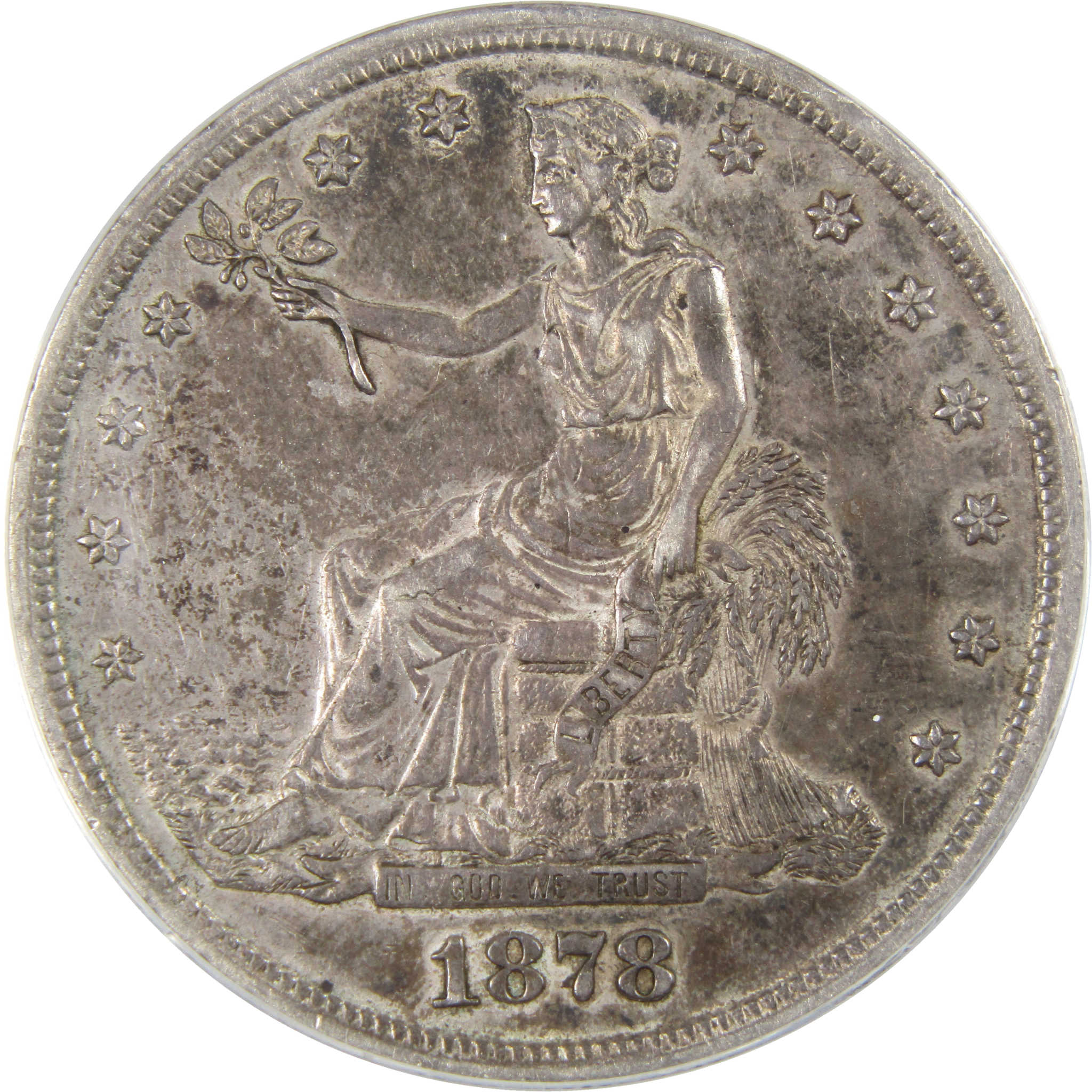 1878 S Trade Dollar VF 30 Details ANACS 90% Silver $1 Coin SKU:I4235