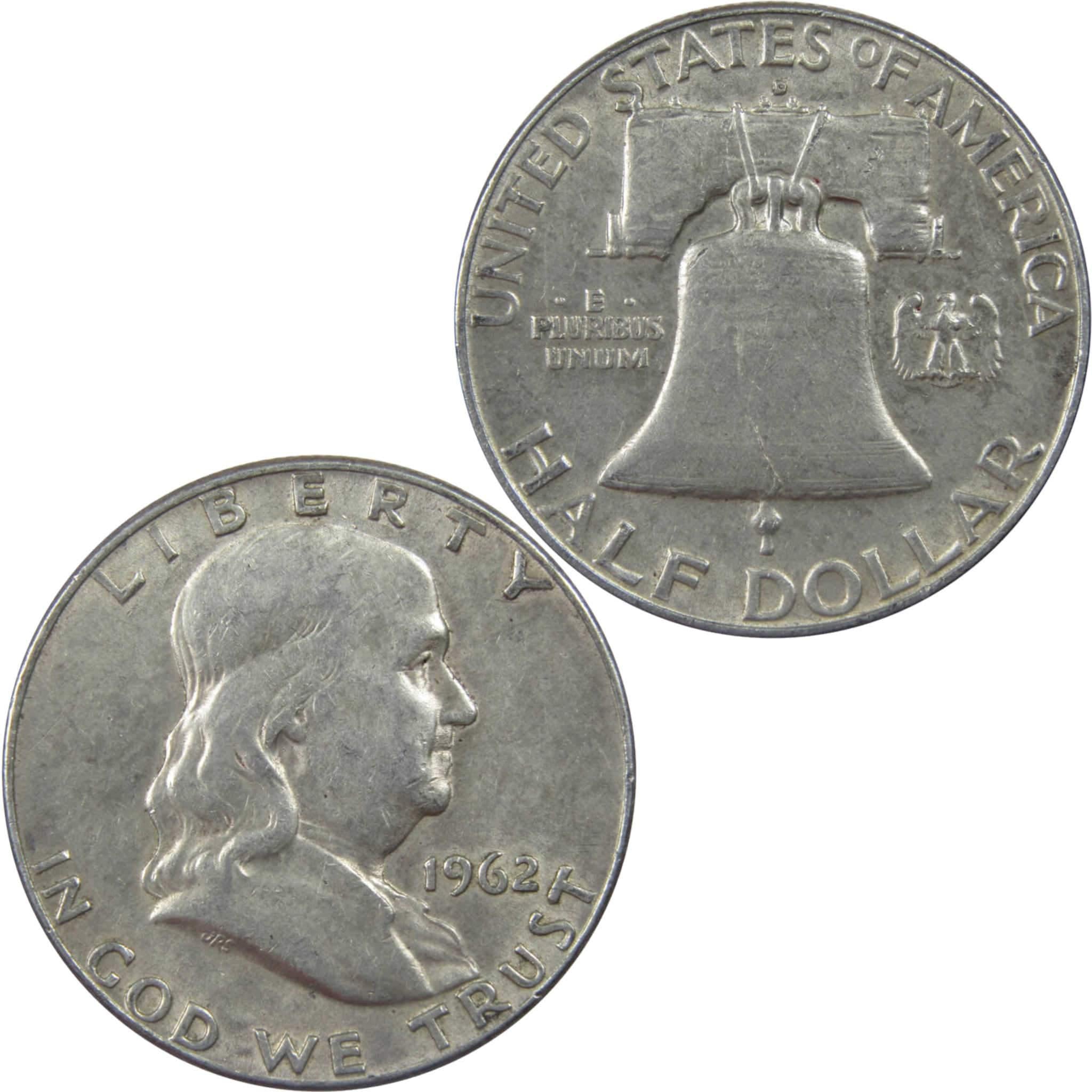 1962 D Franklin Half Dollar XF EF Extremely Fine 90% Silver 50c US Coin