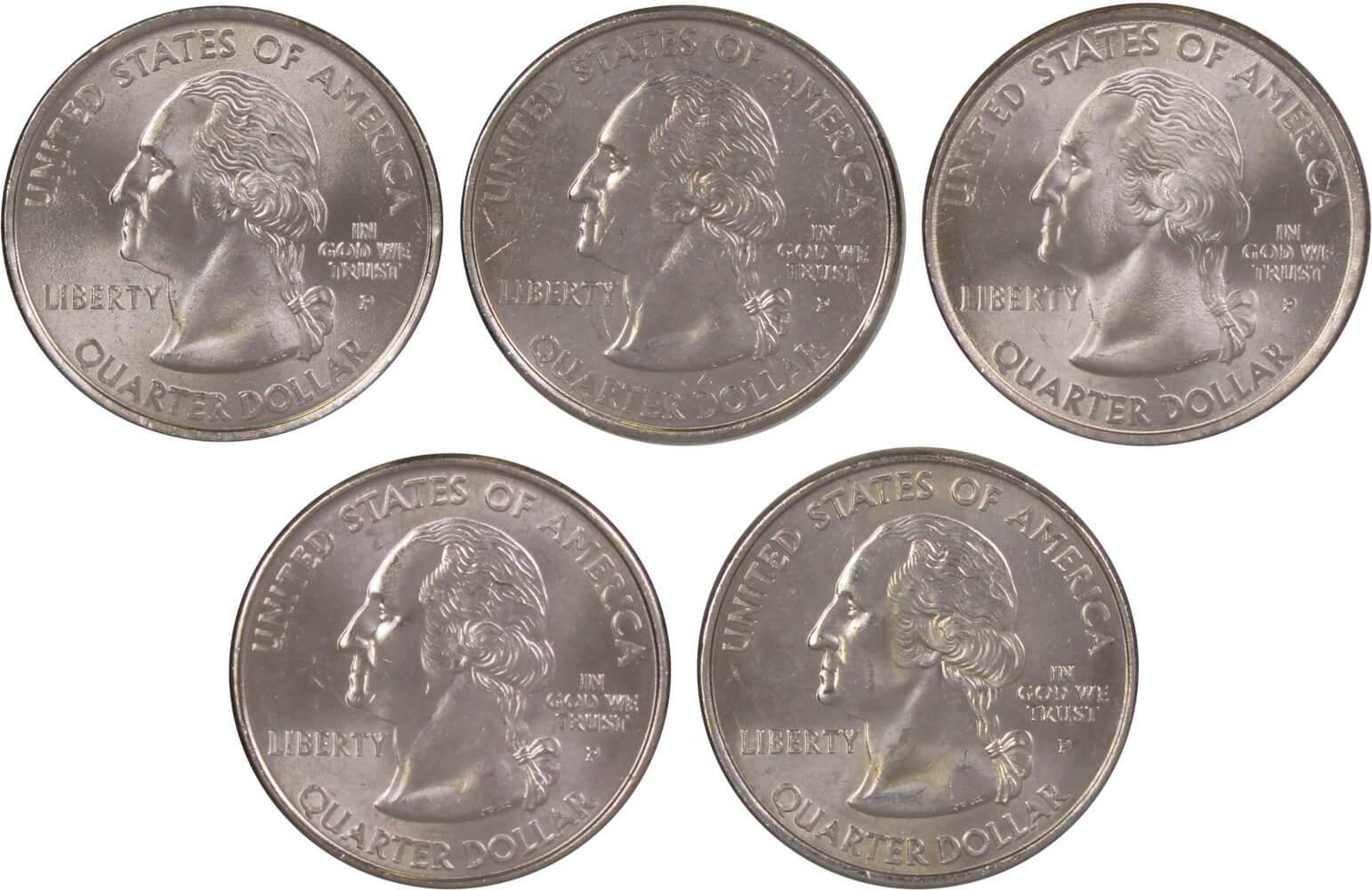 2000 P State Quarter 5 Coin Set BU Uncirculated Mint State 25c Collectible