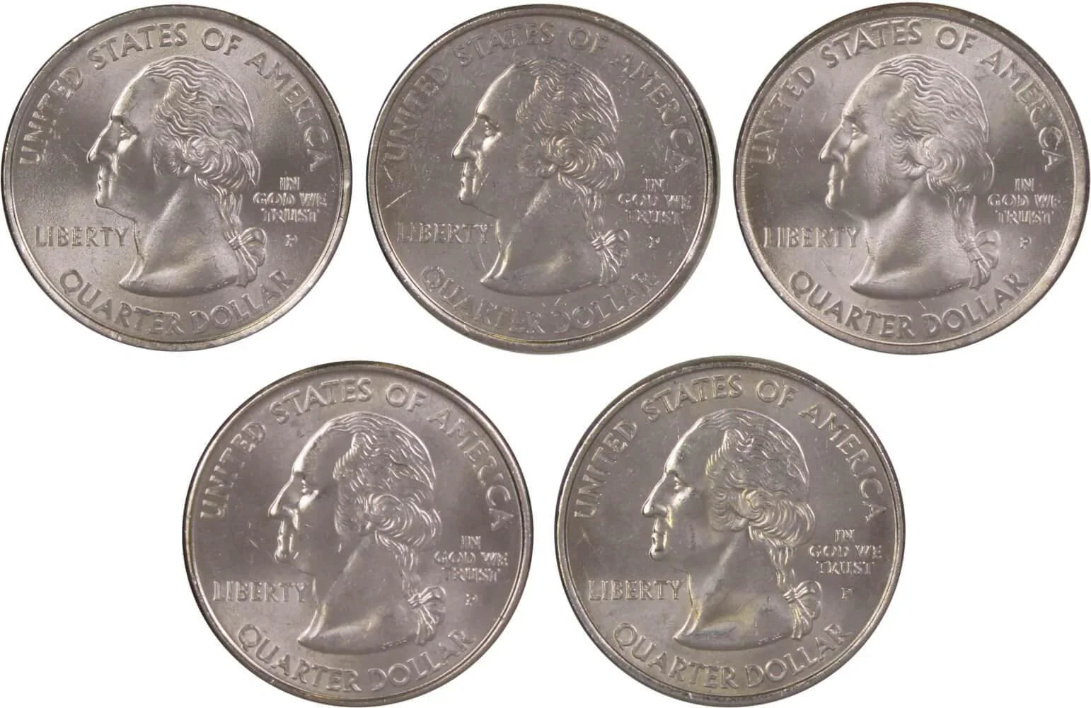 2000 P State Quarter 5 Coin Set BU Uncirculated Mint State 25c Collectible