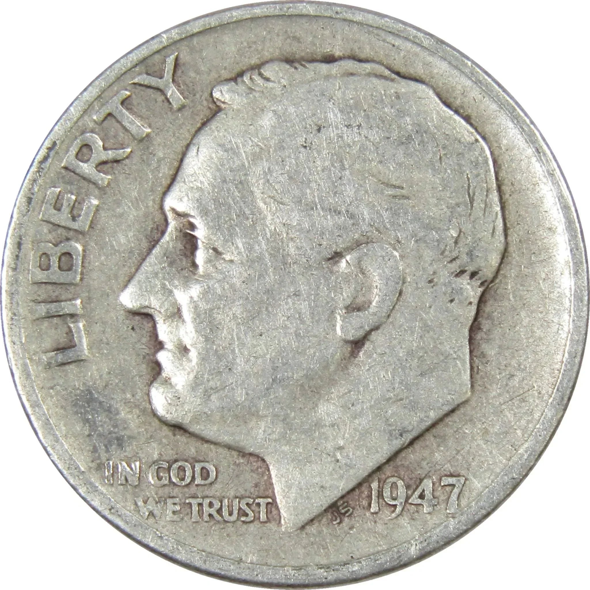 1947 S Roosevelt Dime AG About Good 90% Silver 10c US Coin Collectible