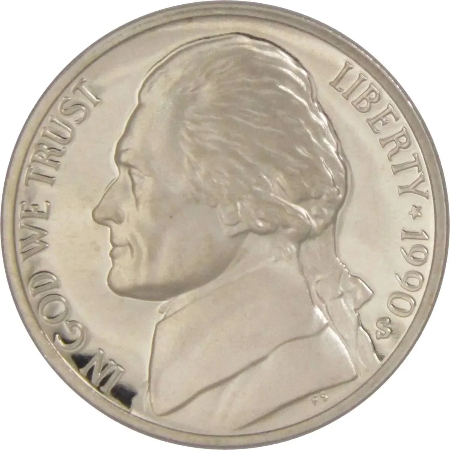 1990 S Jefferson Nickel 5 Cent Piece Choice Proof 5c US Coin Collectible