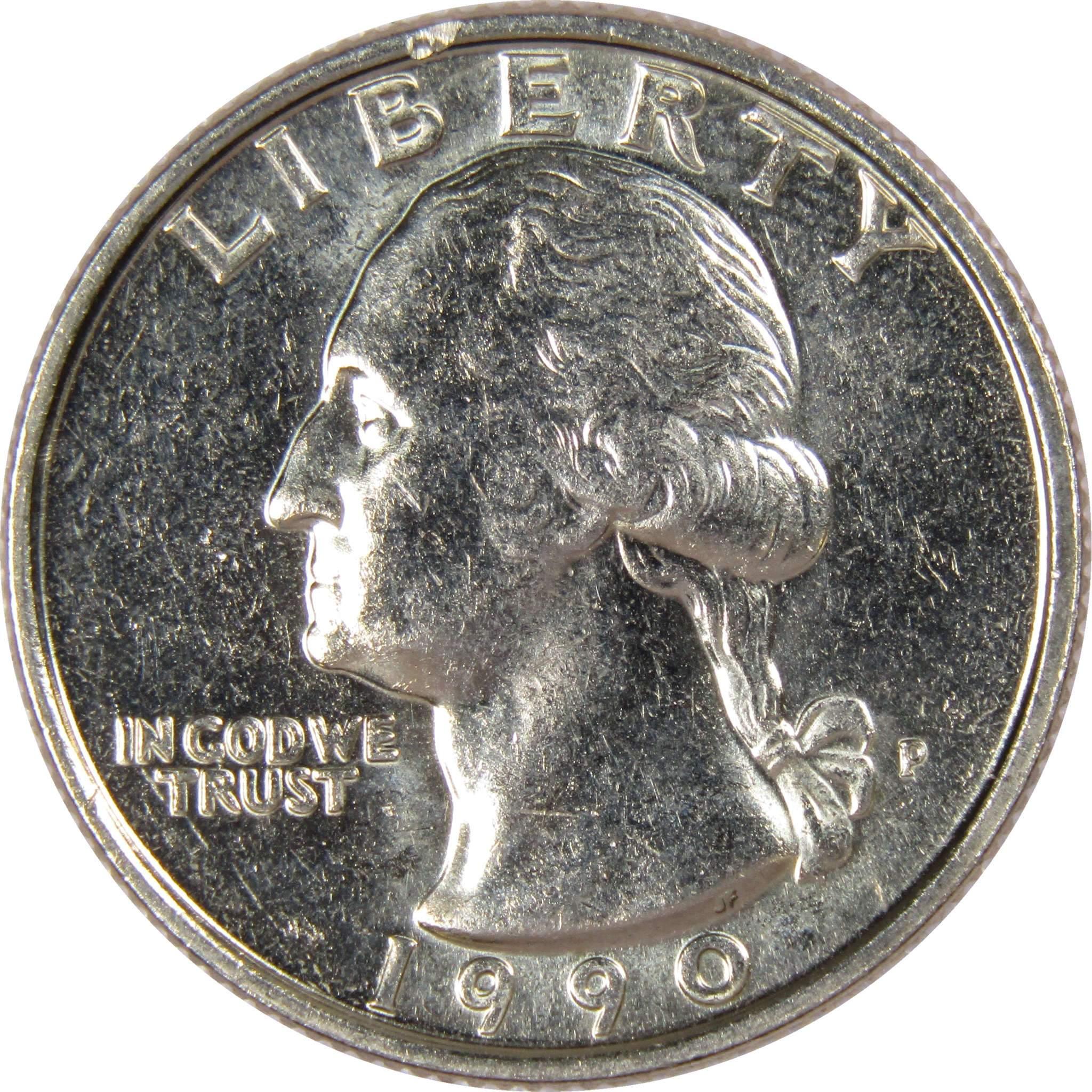 1990 P Washington Quarter BU Uncirculated Mint State 25c US Coin Collectible