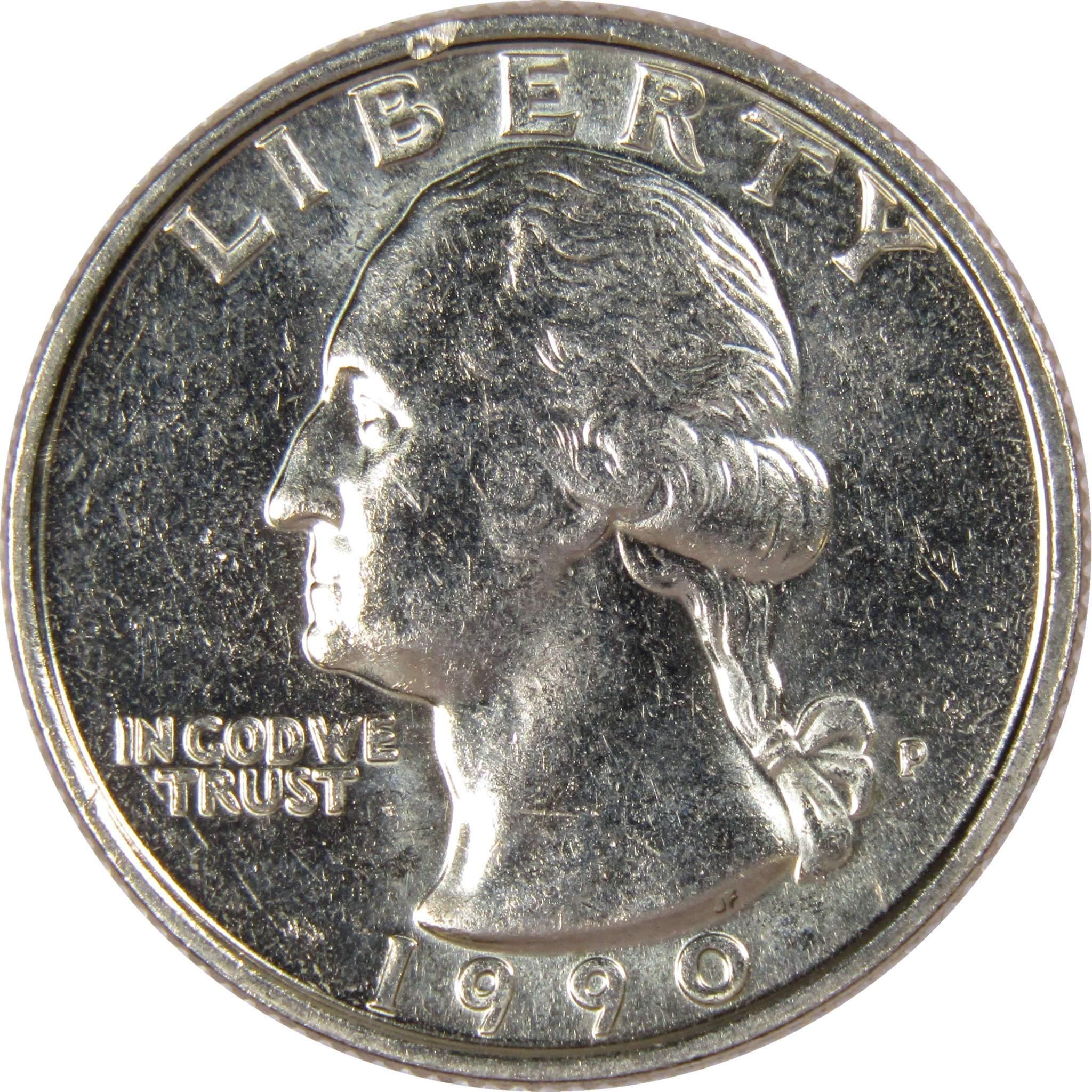 1990 P Washington Quarter BU Uncirculated Mint State 25c US Coin Collectible