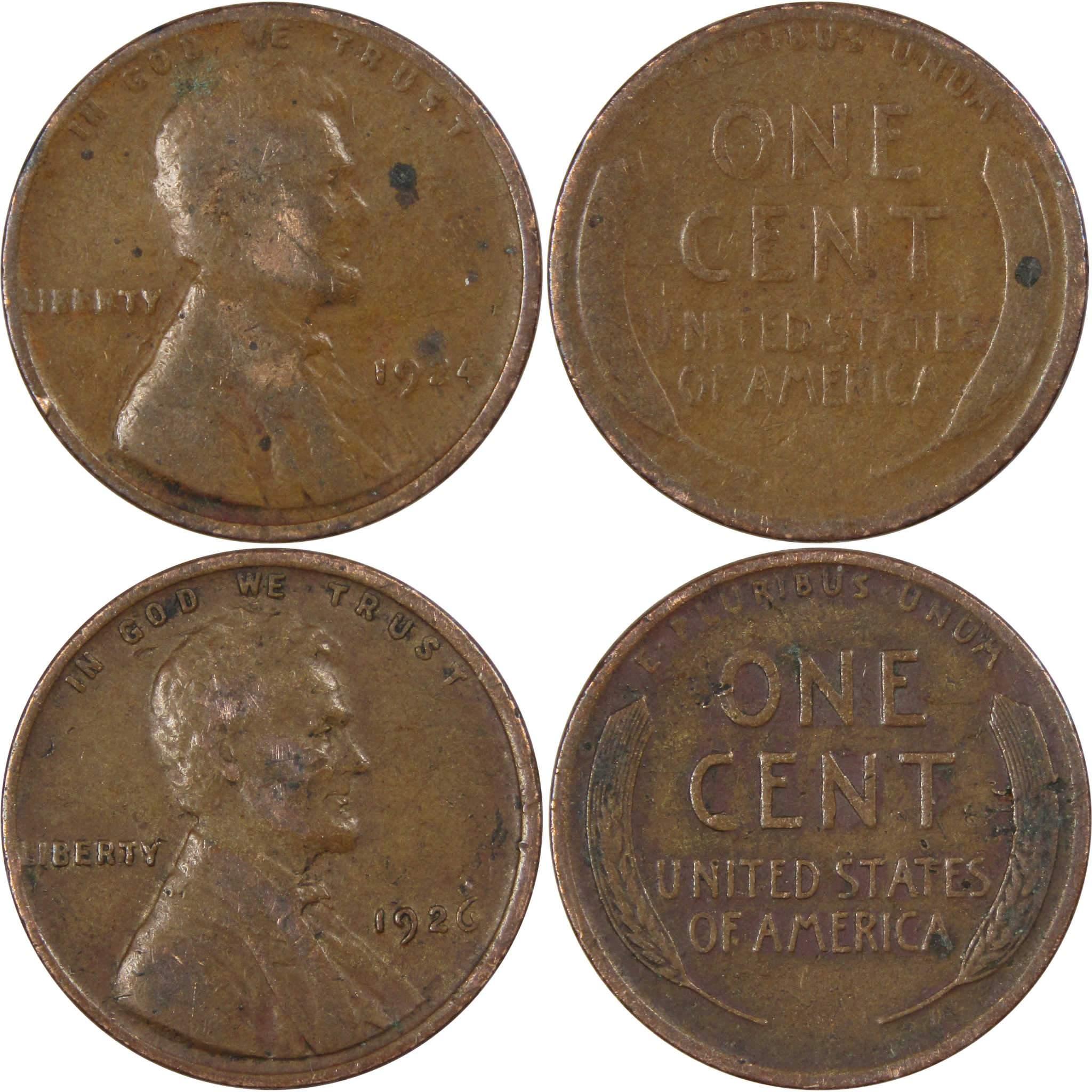 Pre-1930 Lincoln Wheat Cent 10 Piece Set Bronze Penny 1c US Coin Collectible