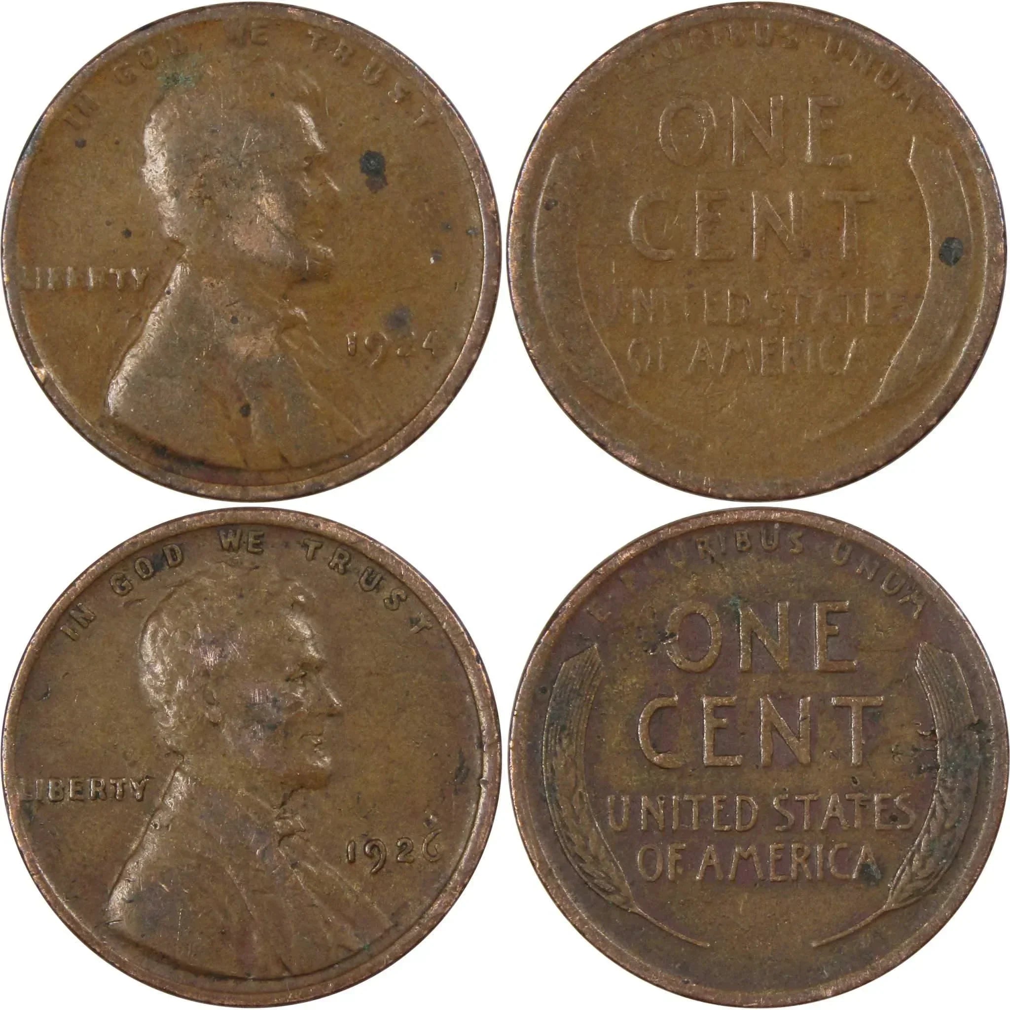 Pre-1930 Lincoln Wheat Cent 10 Piece Set Bronze Penny 1c US Coin Collectible