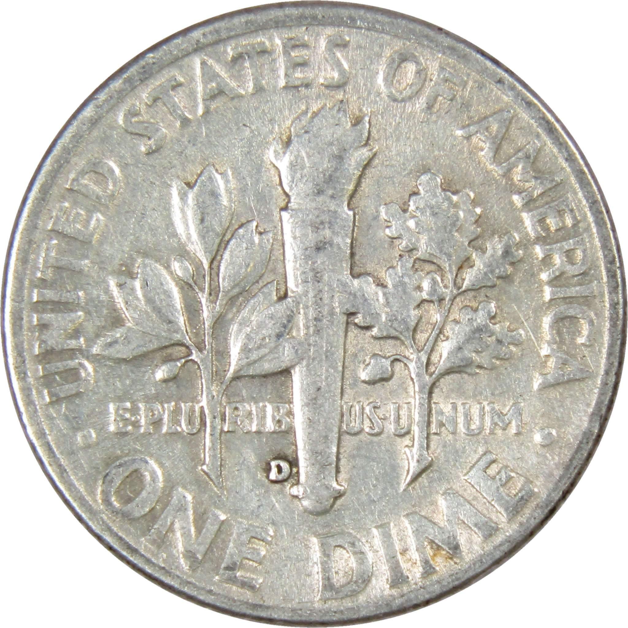 1949 D Roosevelt Dime AG About Good 90% Silver 10c US Coin Collectible