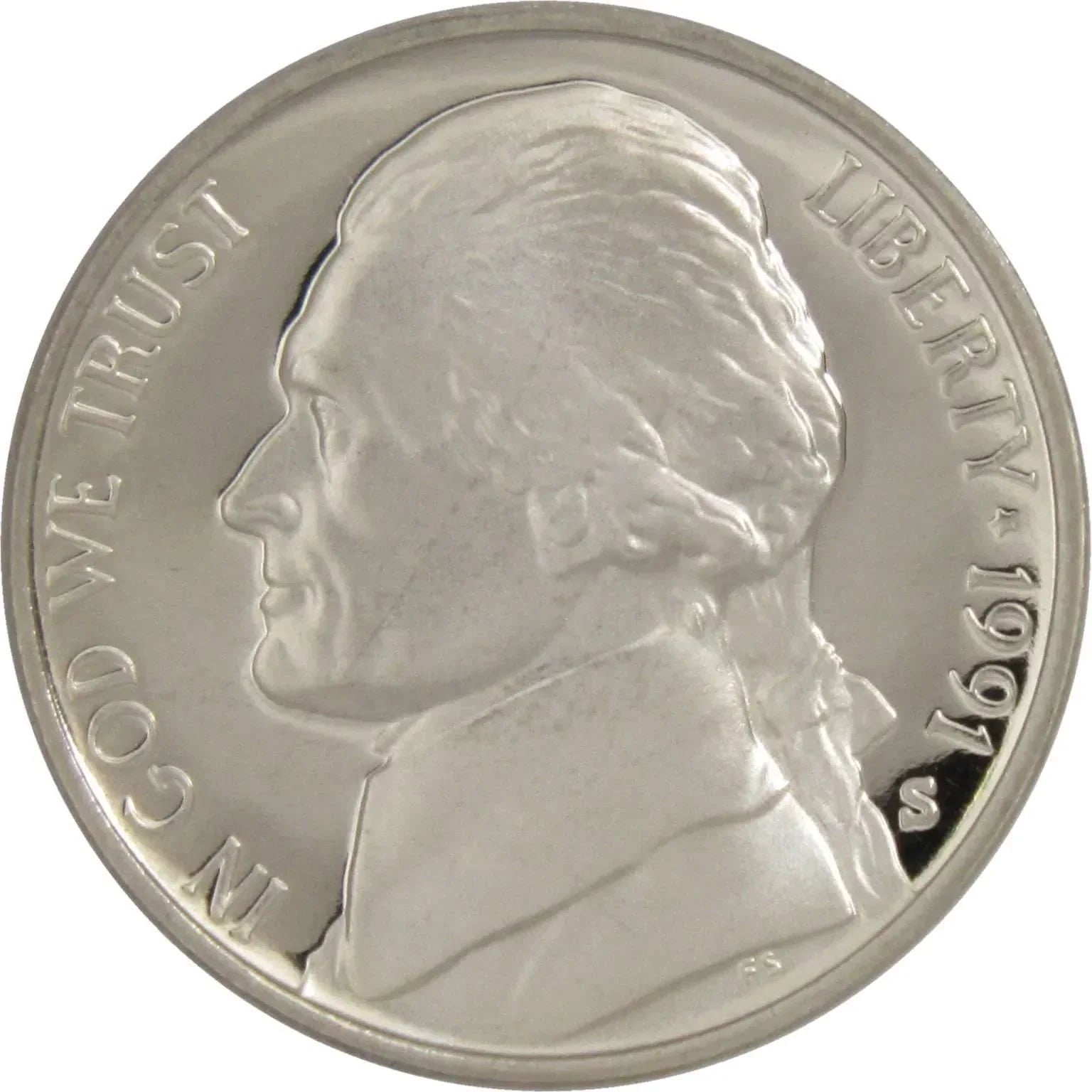 1991 S Jefferson Nickel 5 Cent Piece Choice Proof 5c US Coin Collectible
