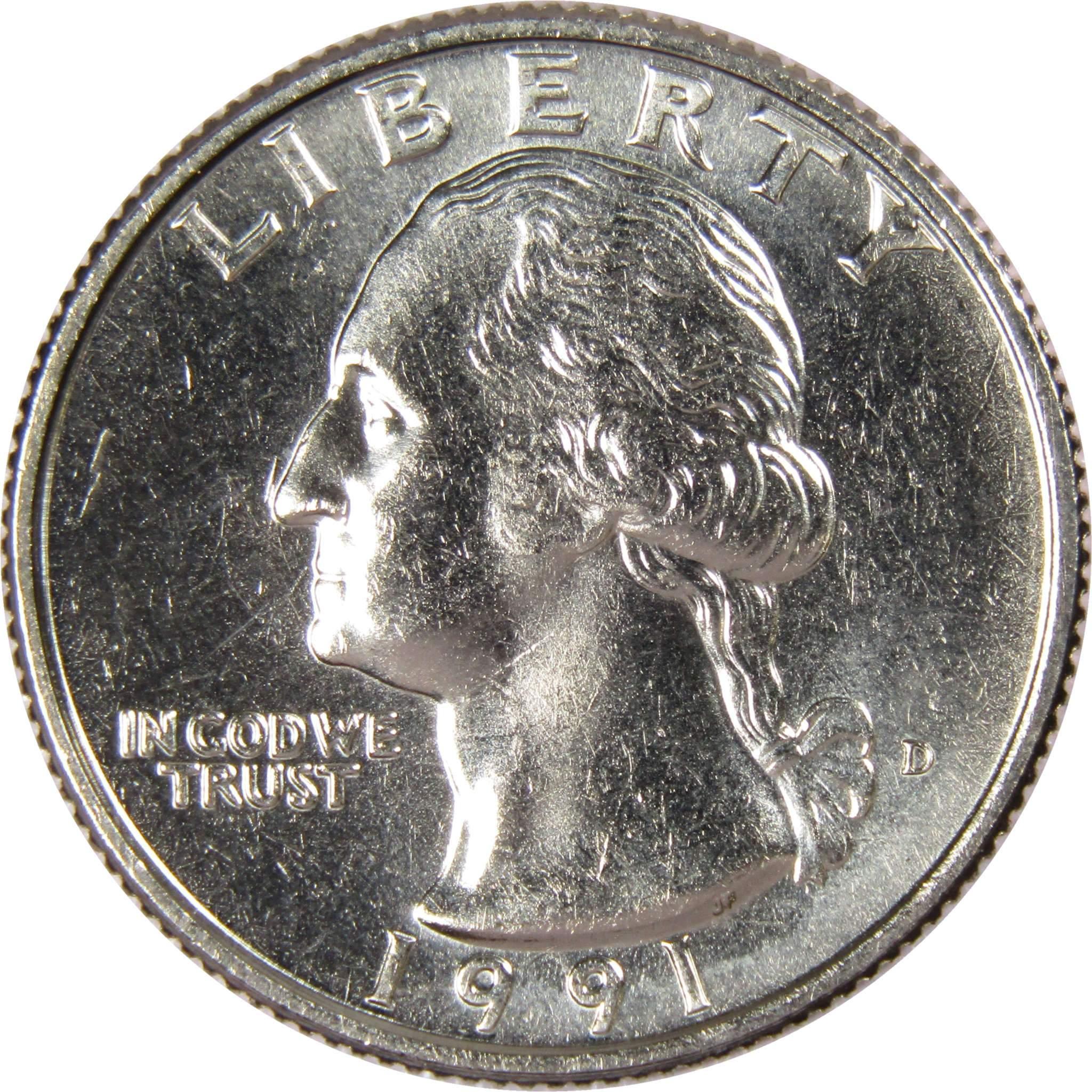 1991 D Washington Quarter BU Uncirculated Mint State 25c US Coin Collectible